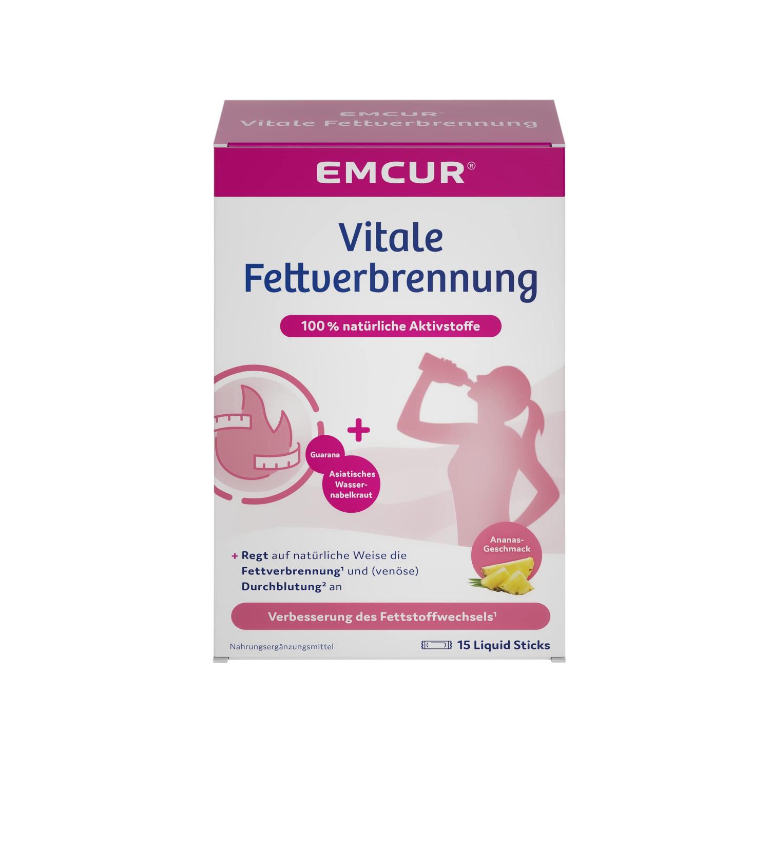 EMCUR Vital Fat Burning with Guarana & Asian Water Tab | Natural Weight Control & Metabolism Support | Delicious Pineapple Flavor - Buy Online on GoSupps.com