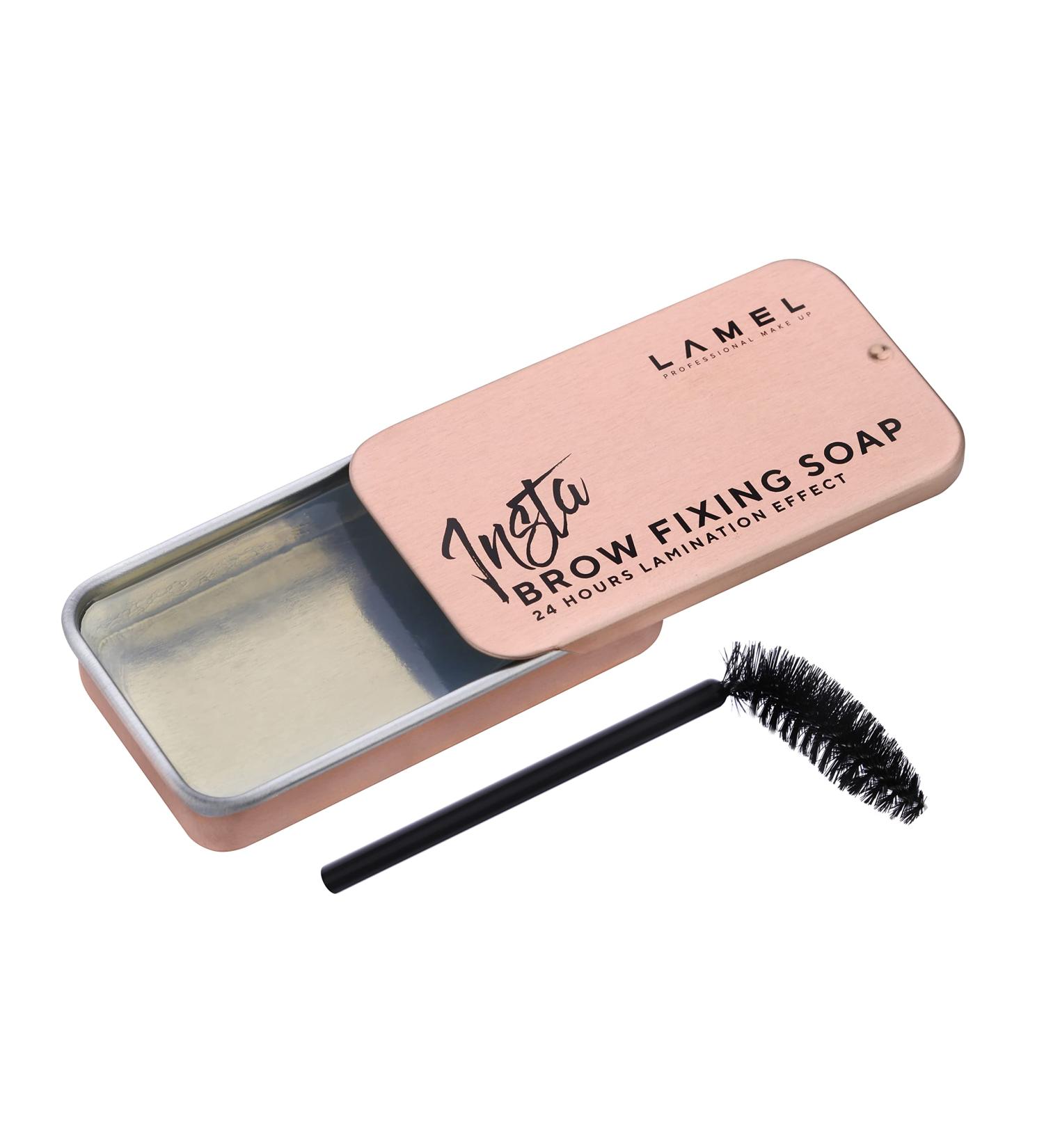 Lamel Insta Styling Brow Soap - Defined Eyebrows with Mascara Spoolie & Transparent Gel - Organic, Cruelty-Free Formula with Essential Oils - Easy-to-Use & Residue-Free - 13g - Buy Online on GoSupps.com