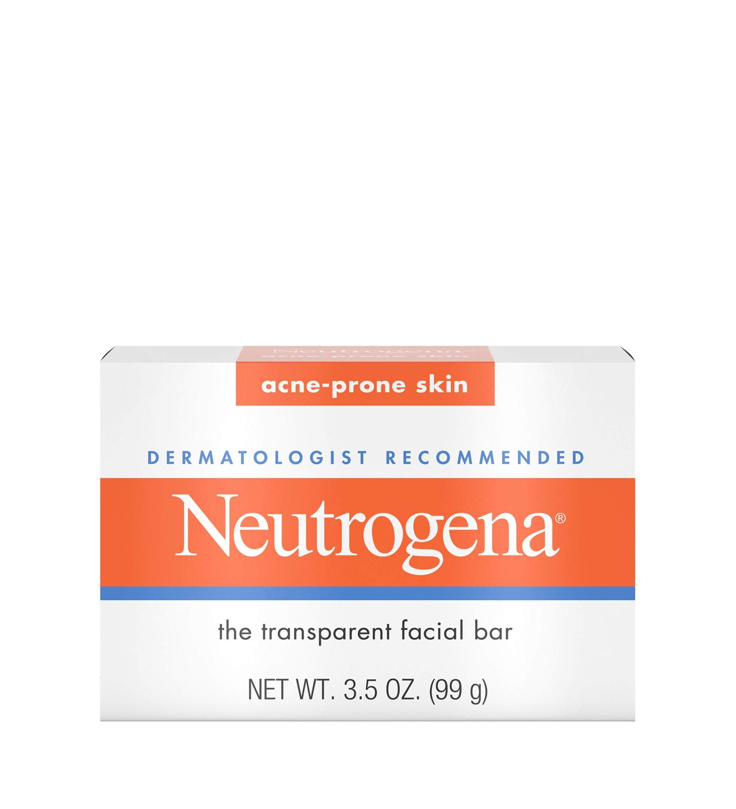 Neutrogena Transparent Facial Bar for Acne-Prone Skin - 3.5 oz | Clear Skin Solution - Buy Online on GoSupps.com