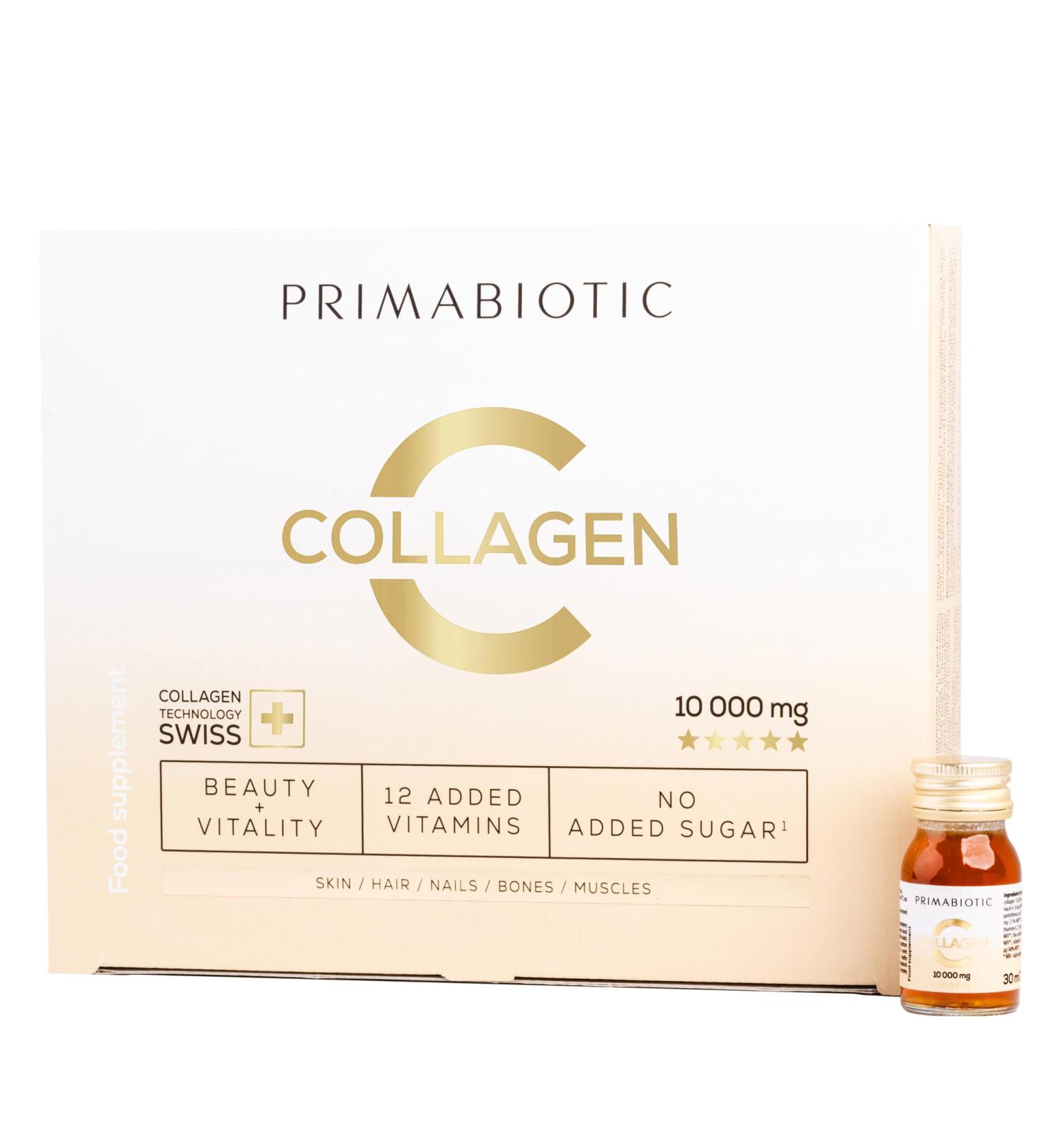 Primabiotic - Collagen Pack 30 Bottles 30 ml - High Collagen Content 10 000 mg -Hydrolyzed - 900 ml - Absorption 95% Peach 30 Bottles (Pack of 1) - Buy Online on GoSupps.com