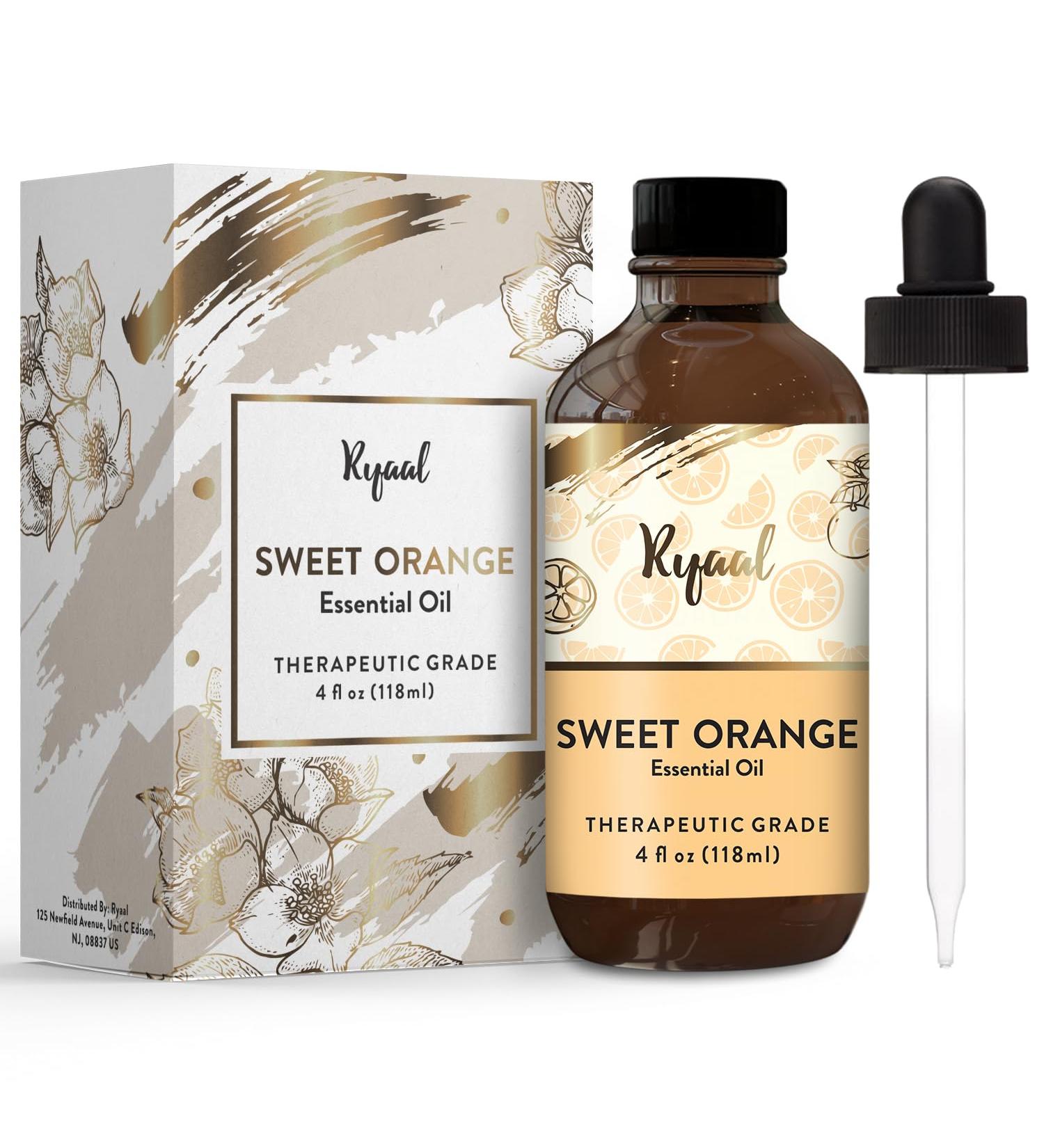 Premium Orange Essential Oil for Diffuser & Aromatherapy - Natural Undiluted 4 Fl Oz - Ideal for Skin Cleaning DIY Soap & Candle Making - Buy Online on GoSupps.com