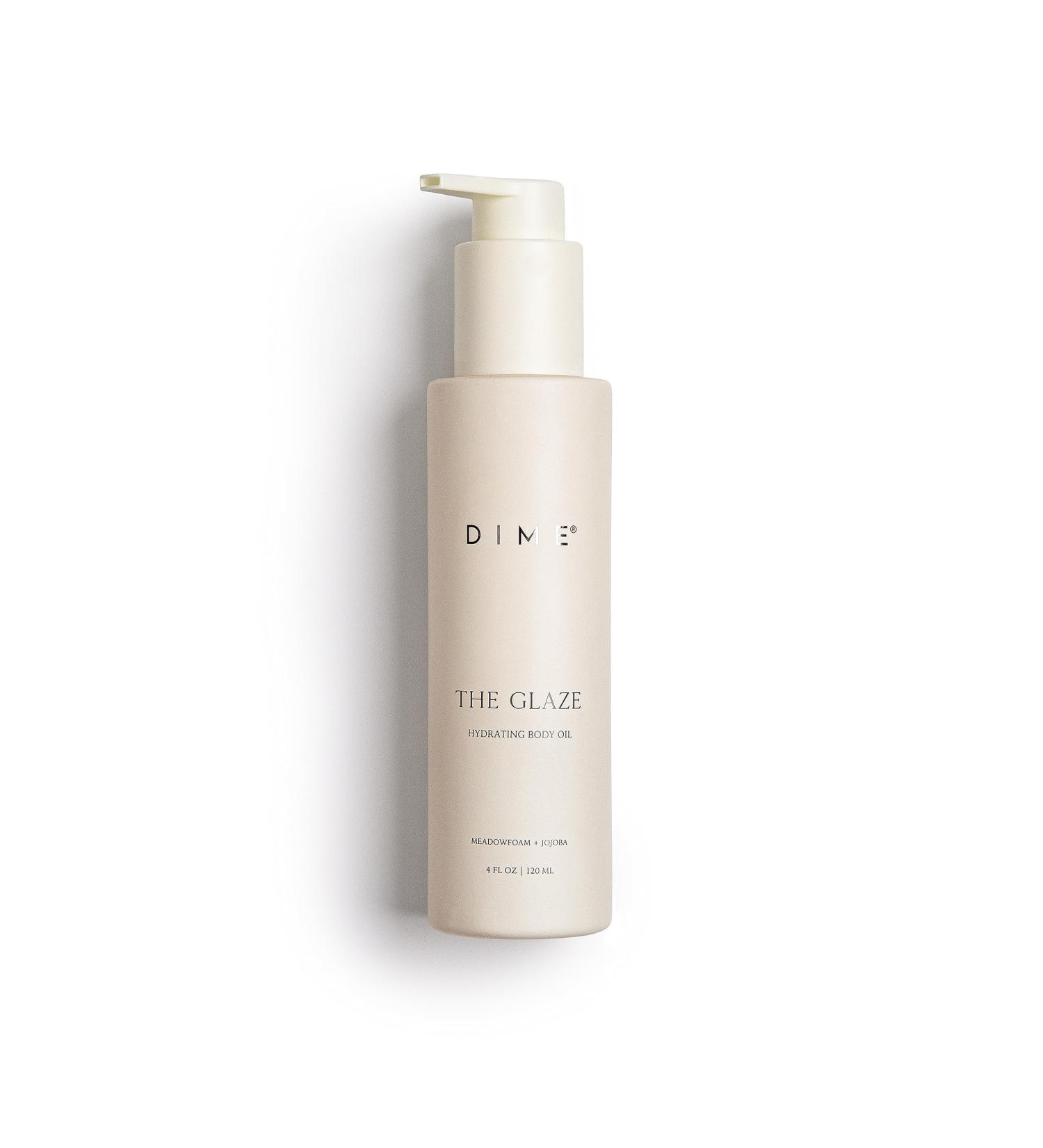 Dime Beauty Glaze Body Oil - Hydrating Non-Greasy Massage Oil with Argan & Jojoba for All Over Skin Glow - 4 oz / 120 ml - Buy Online on GoSupps.com