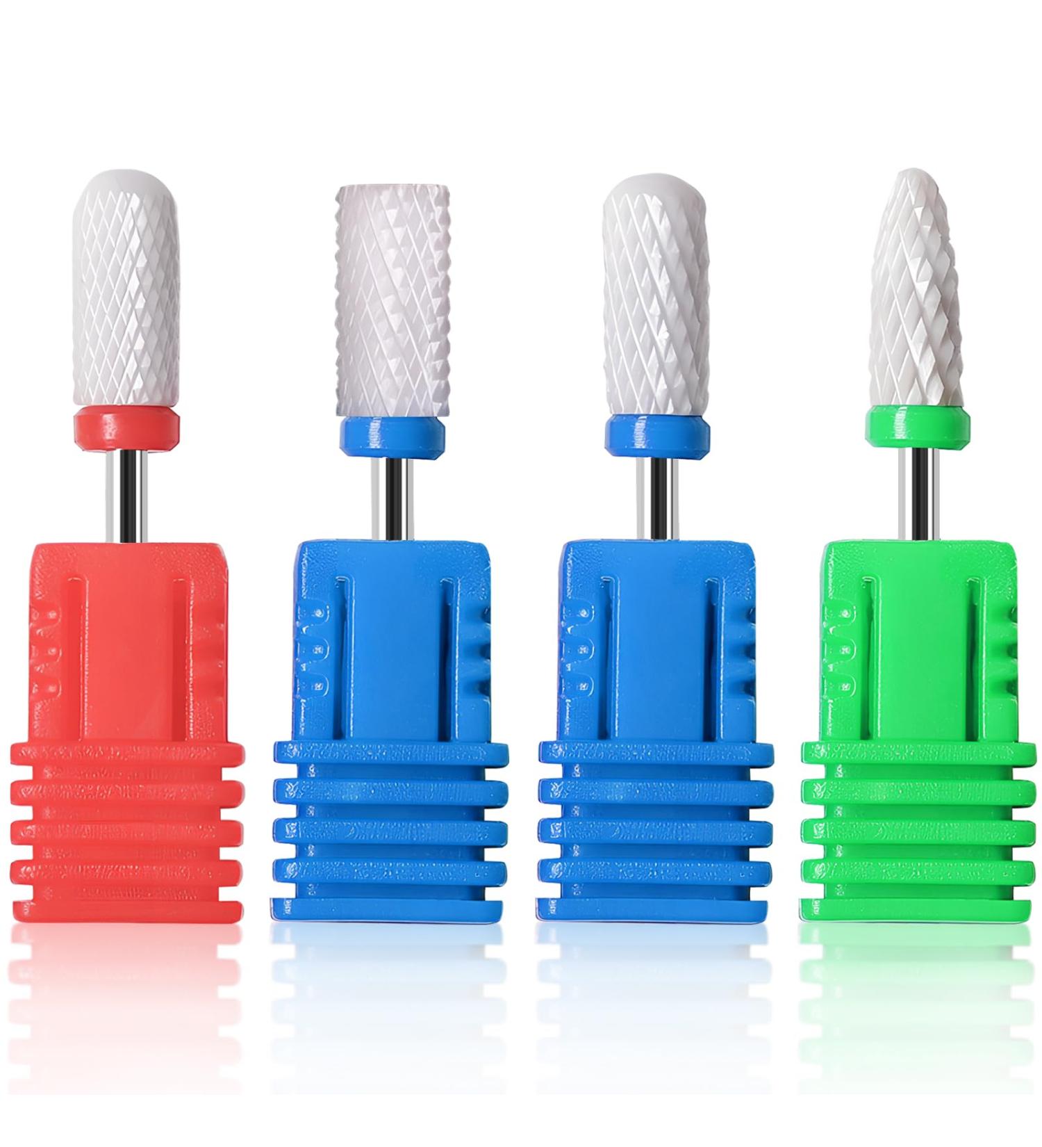 4 Pcs Ceramic Nail Drill Bits Set - Professional 2.35mm Acrylic Nail File for Manicure & Pedicure | Perfect for Gel Nail Polishing - Buy Online on GoSupps.com