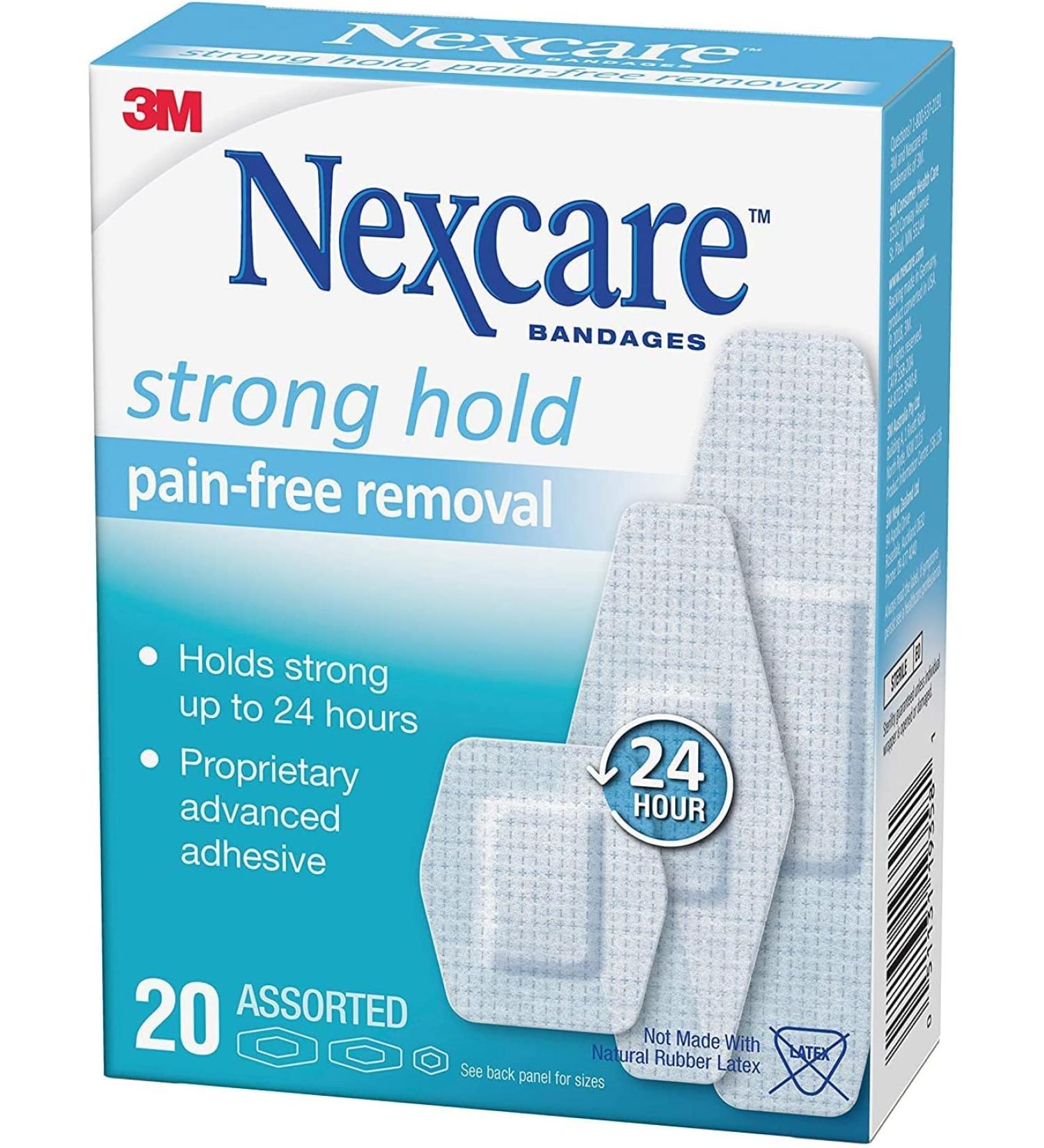 Nexcare Strong Hold Bandages Assorted 20 Bandages Per Box (Pack of 3) - 60 Count Total - Buy Online on GoSupps.com