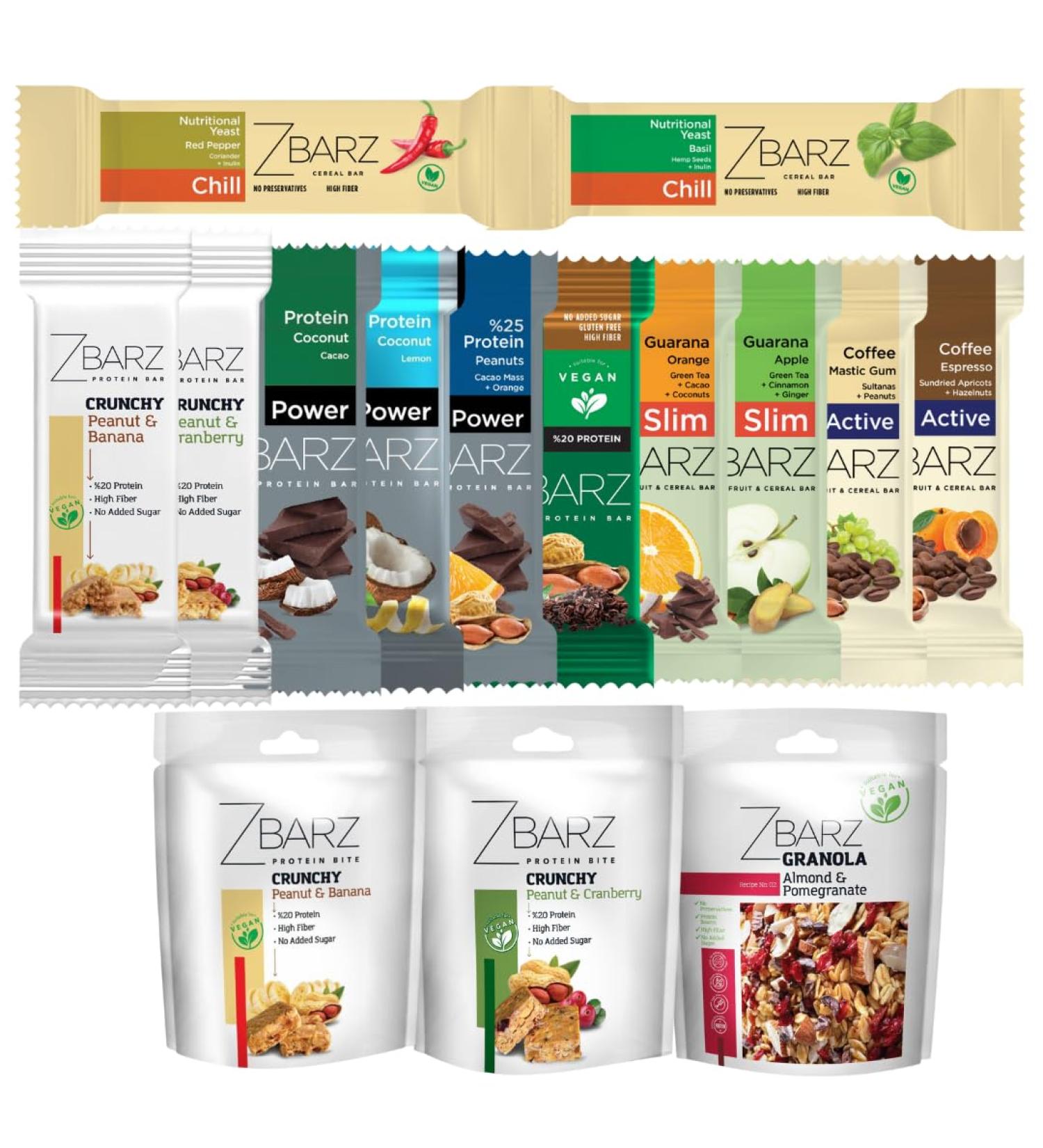 Zbarz Mix Box 12 x Fruit & Energy Bars - Vegan, Vegetarian, and No Added Sugar - Sport Energy Bars for Cycling, Hiking - All Inclusive Box 410g - Buy Online on GoSupps.com