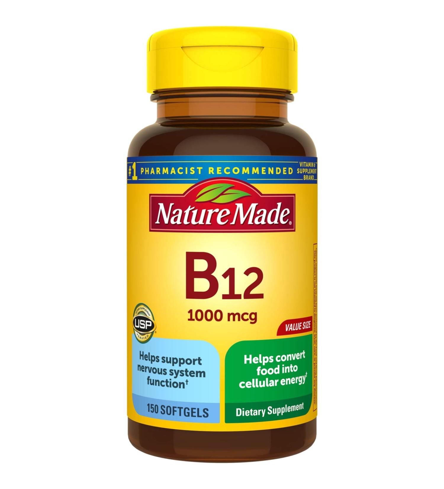 Nature Made Vitamin B12 - 150 Softgels for Energy & Metabolism Support - Buy Online on GoSupps.com