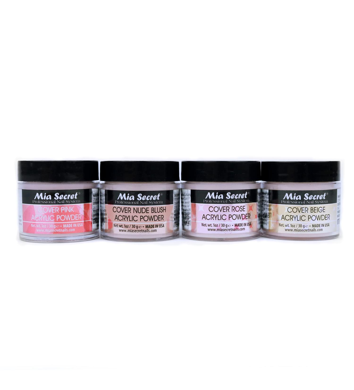 Mia Secret Cover Acrylic Powder 4 Pc Set - 1 oz Beige Nude Pink Rose 1 Ounce (Pack of 4) - Buy Online on GoSupps.com