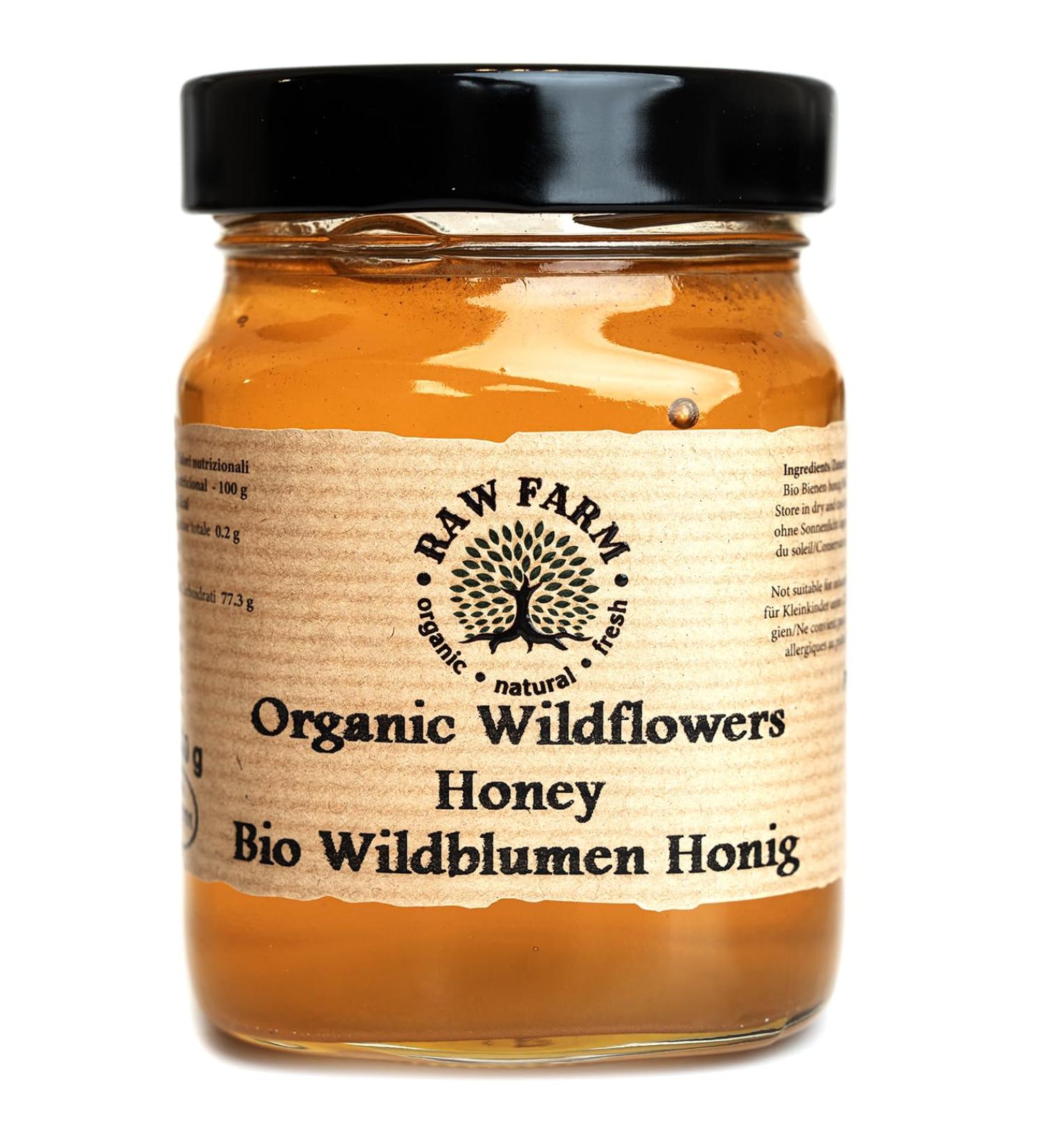Organic Raw Wildflowers Bee Honey - 450g (Pack of 1) | Pure Farm Harvested Honey - Buy Online on GoSupps.com