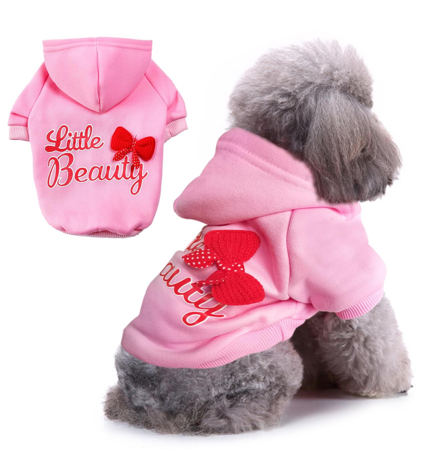 JECIKELON Winter Dog Hoodie Sweatshirts - Warm XXS Clothing for Small Dogs & Puppies | Cute Chihuahua Coat & Cat Costume in Y01-Pink - Buy Online on GoSupps.com