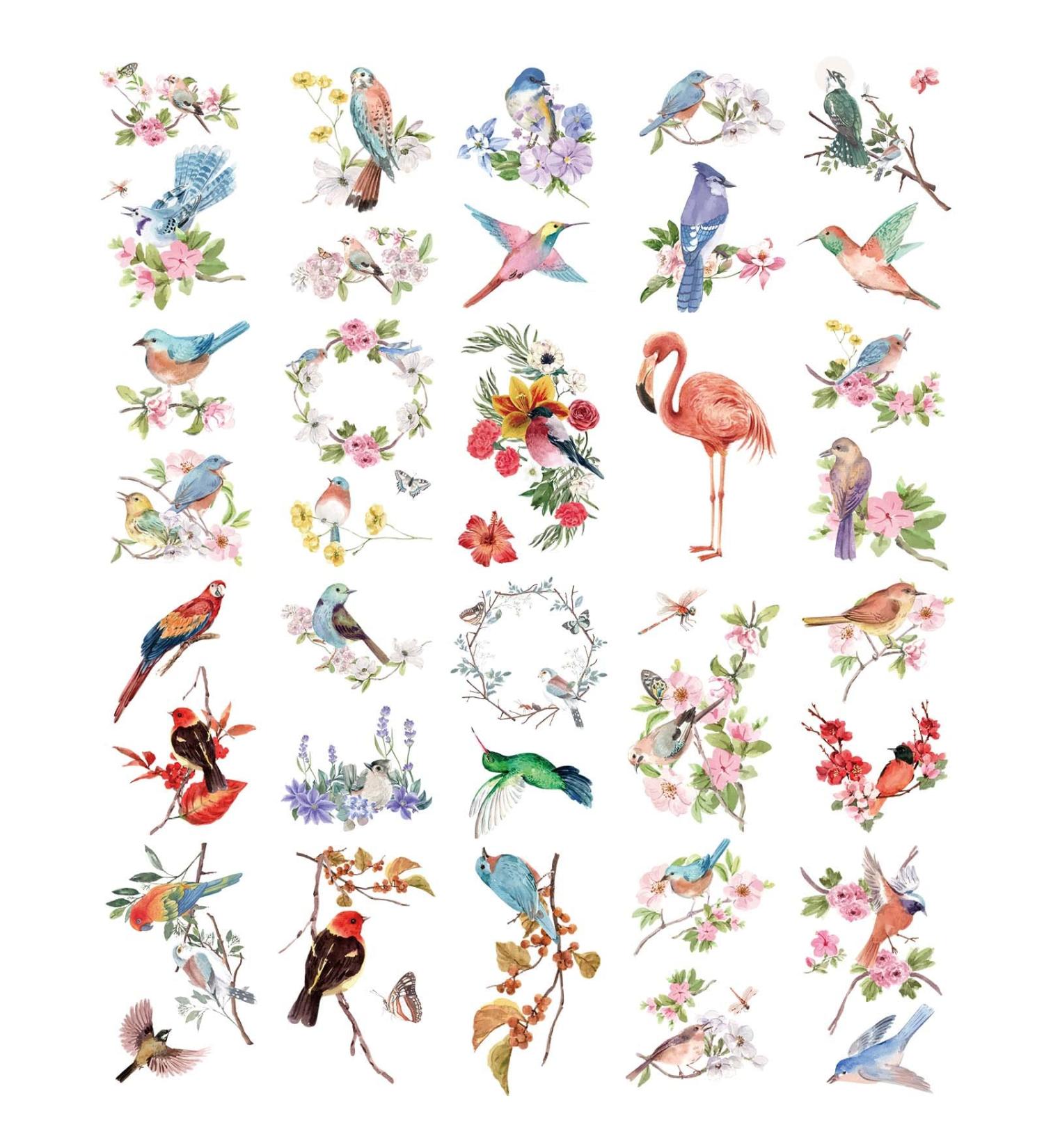 Everjoy Watercolor Flowers Birds Temporary Tattoos - 20 Pcs | Waterproof Designs for Women and Men - Buy Online on GoSupps.com