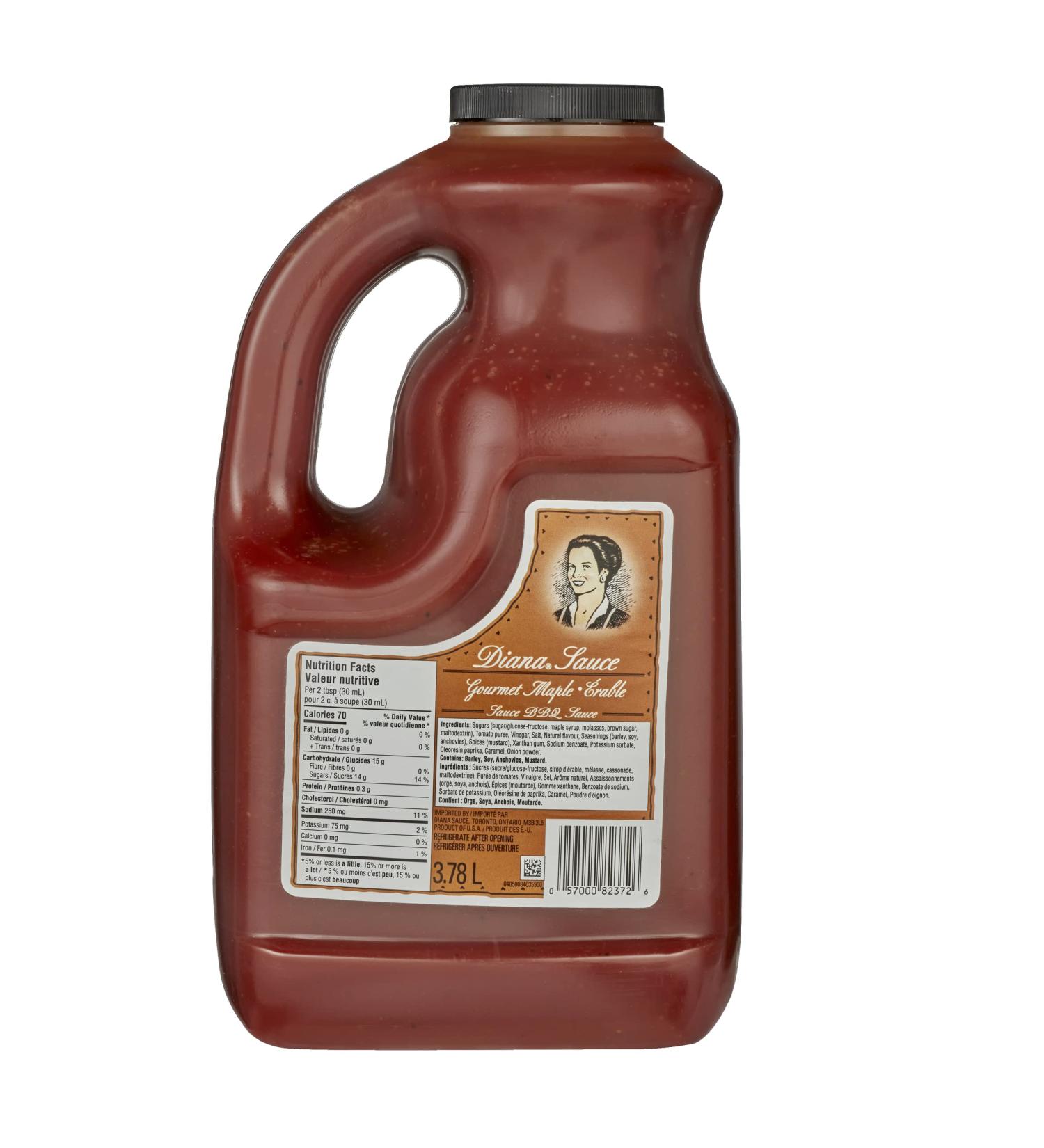 Diana Maple Barbecue Sauce 7.56L (2 Jugs) Maple 3.78 l (Pack of 2)