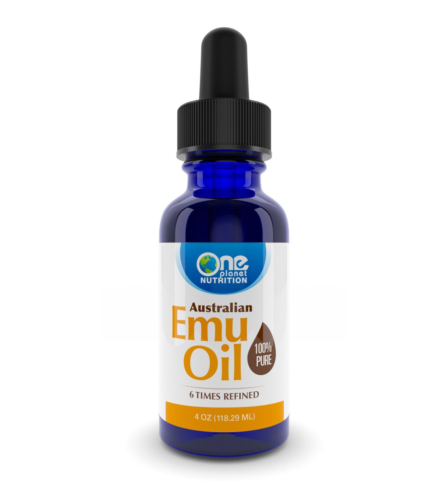 Pure Low Odor Australian Emu Oil - 6X Refined Cold Pressed Skin & Hair Oil (4oz) - Non-GMO Fragrance-Free Vitamin Rich - Buy Online on GoSupps.com