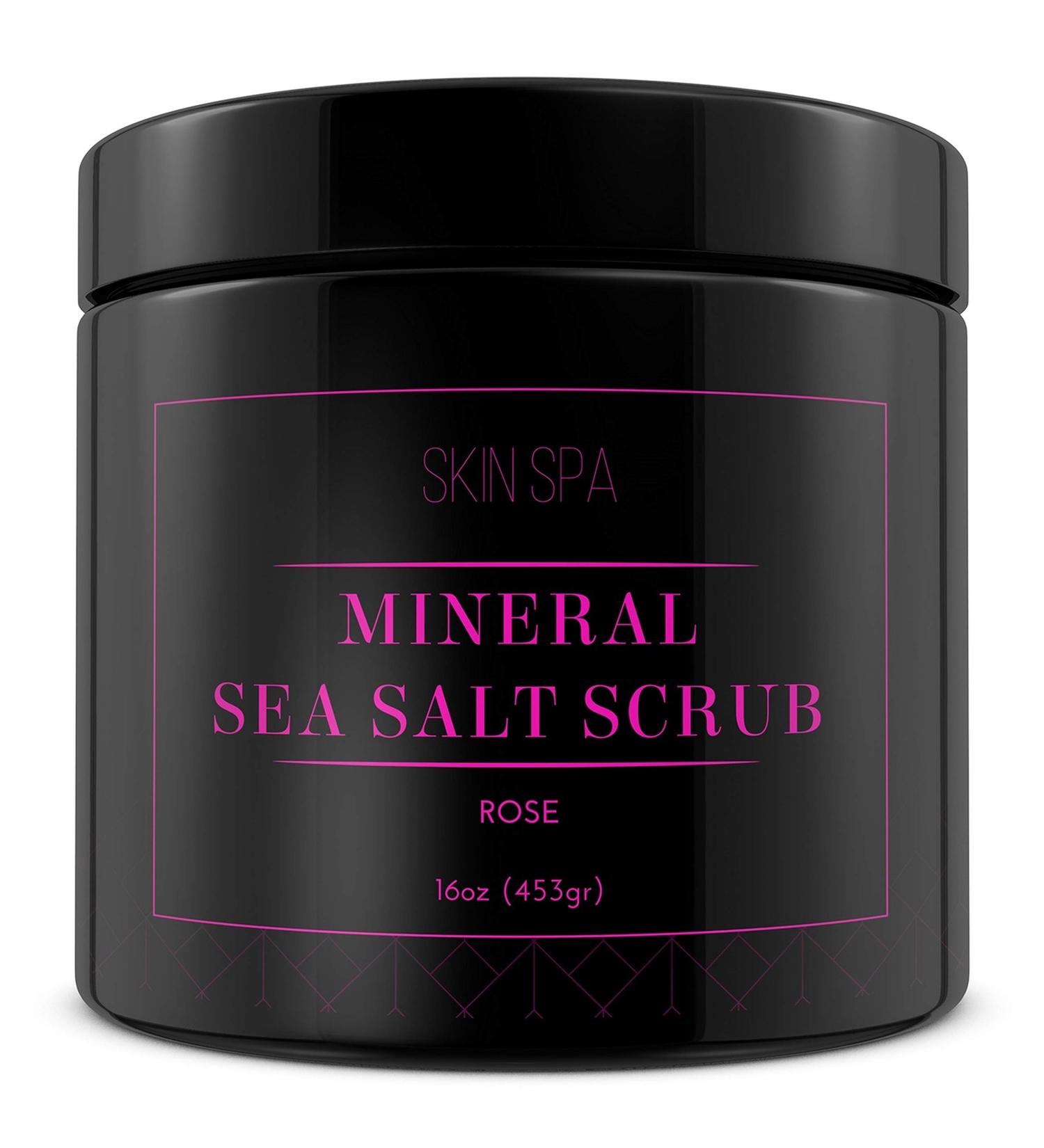 Mineral Sea Salt Scrub - Rose 16oz (453g) | Exfoliating Body Scrub for Glowing Skin - International Shipping Available - Buy Online on GoSupps.com