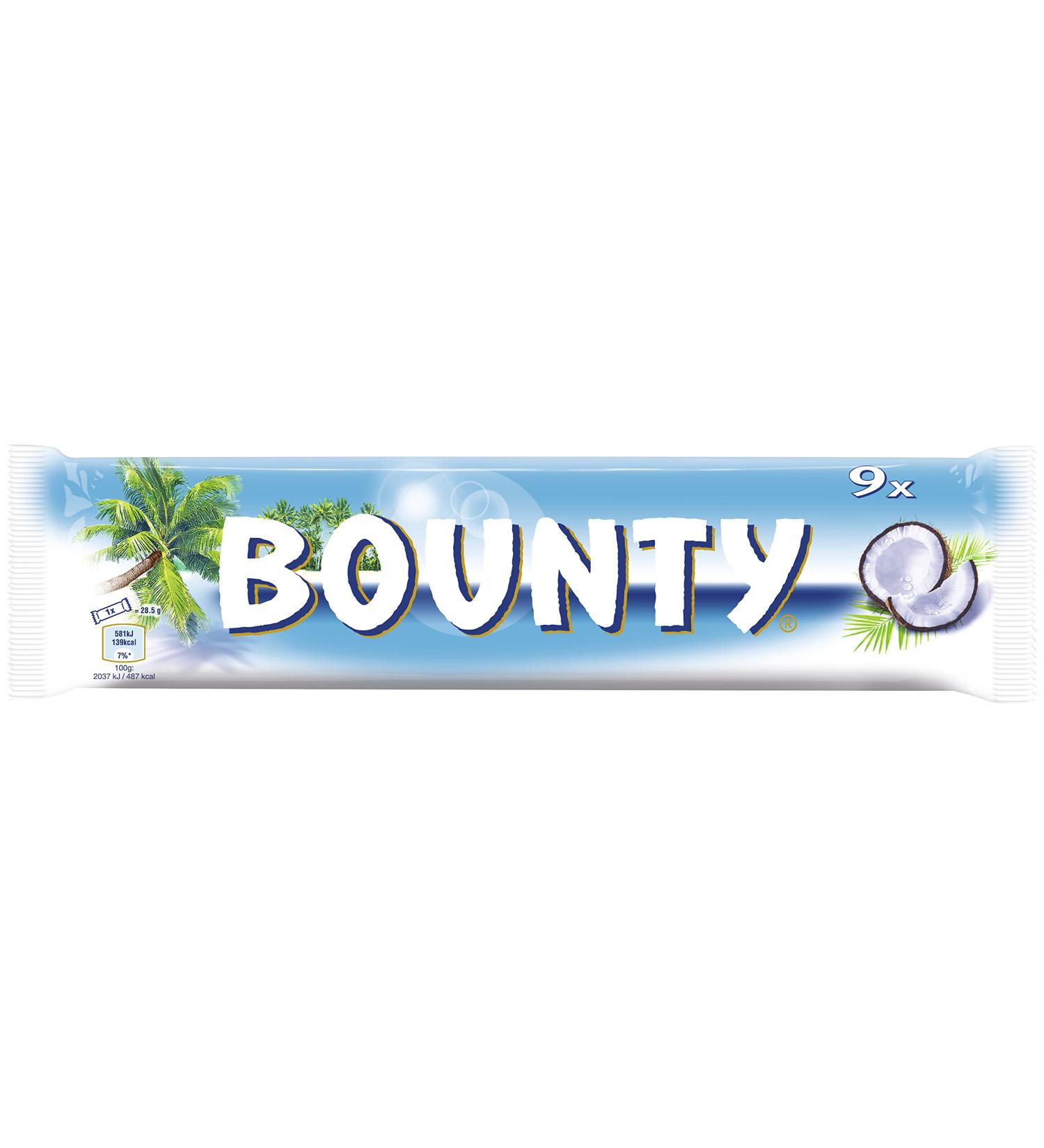 Buy Bounty Chocolate Bars - Coconut & Chocolate Flavor 9 Bars (1 Pack of 9 x 28.5g) - International Shipping Available - Buy Online on GoSupps.com