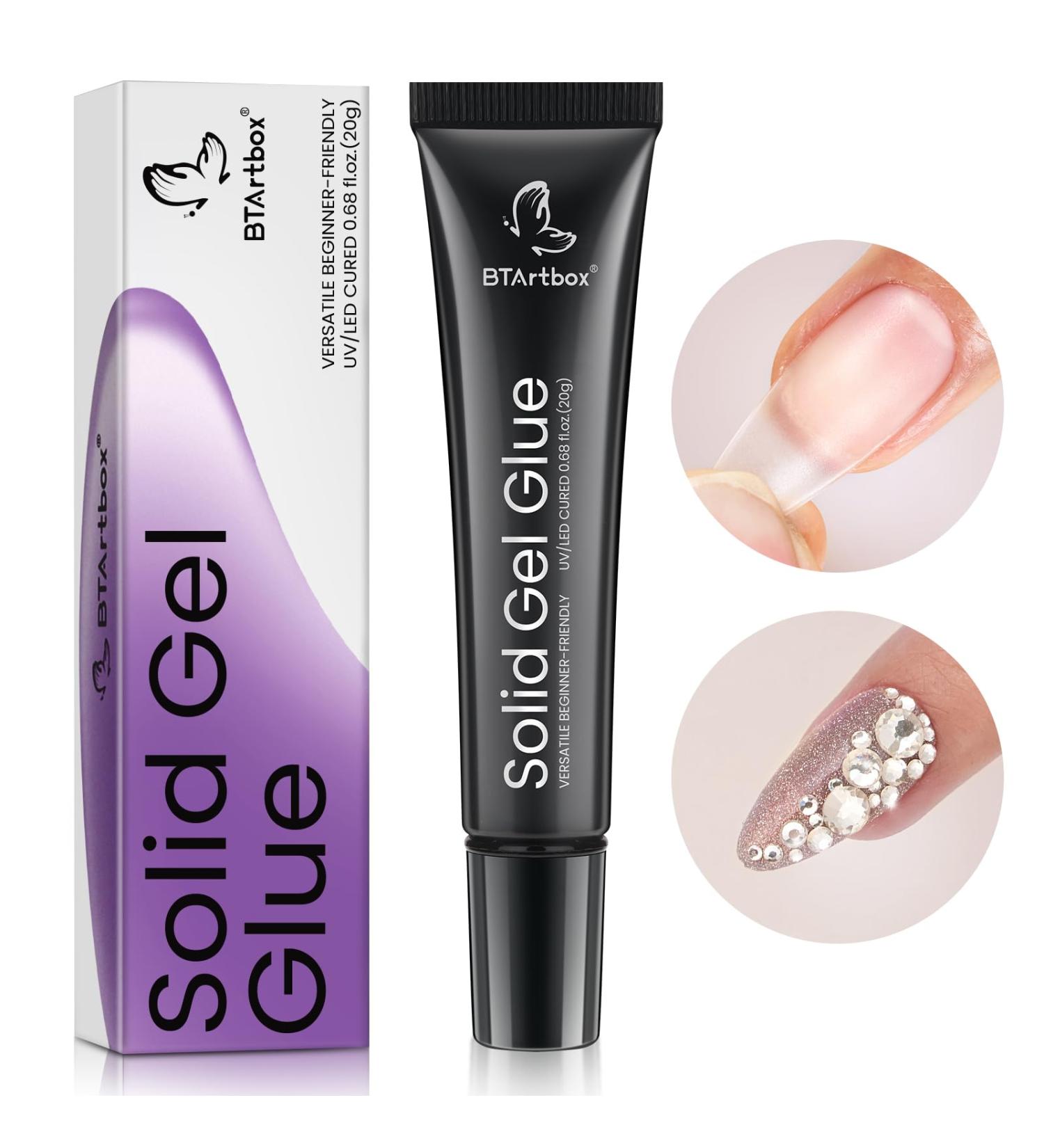 BTArtbox Solid Nail Gel 20g Super Strong Nail Gel For Acrylic Nails Upgrade 3 in 1 UV Nail Gel for Fake Nails Cured Needed Gel Glue Easy to Use and 28 Days+ Long Last Z - Solid Nail Gel - Buy Online on GoSupps.com