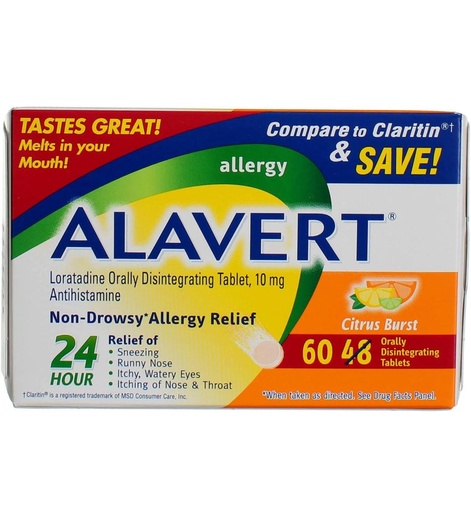 Alavert 24 Hour Citrus Burst Orally Disintegrating Tablets - 60 Tablets - Buy Online on GoSupps.com