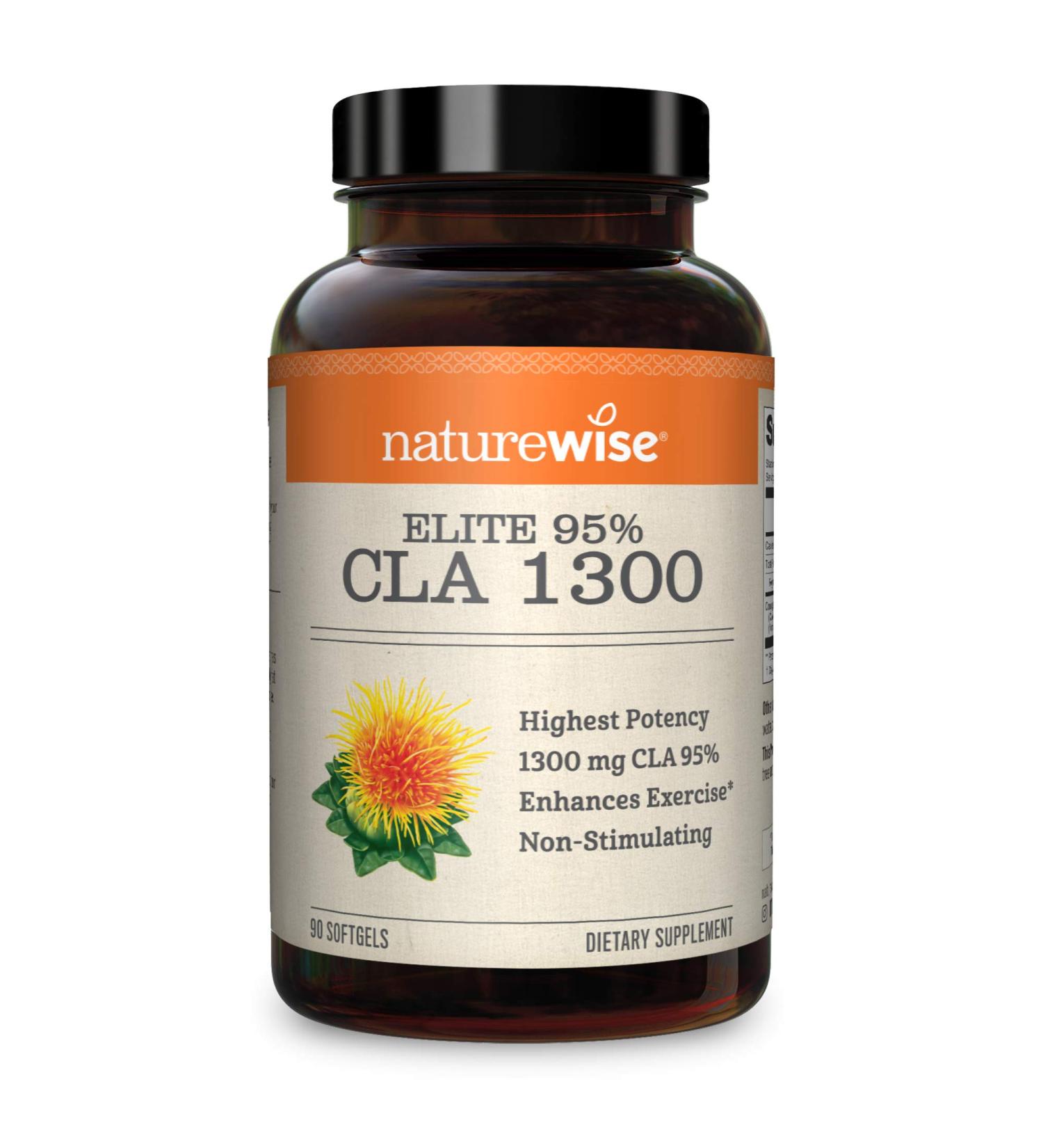 NatureWise Elite CLA 1300: Maximum Potency Workout Supplement for Muscle Retention & Growth - 95% CLA Safflower Oil, Non-Stimulating & Gluten Free - 1 Month Supply (90 Count) - Buy Online on GoSupps.com
