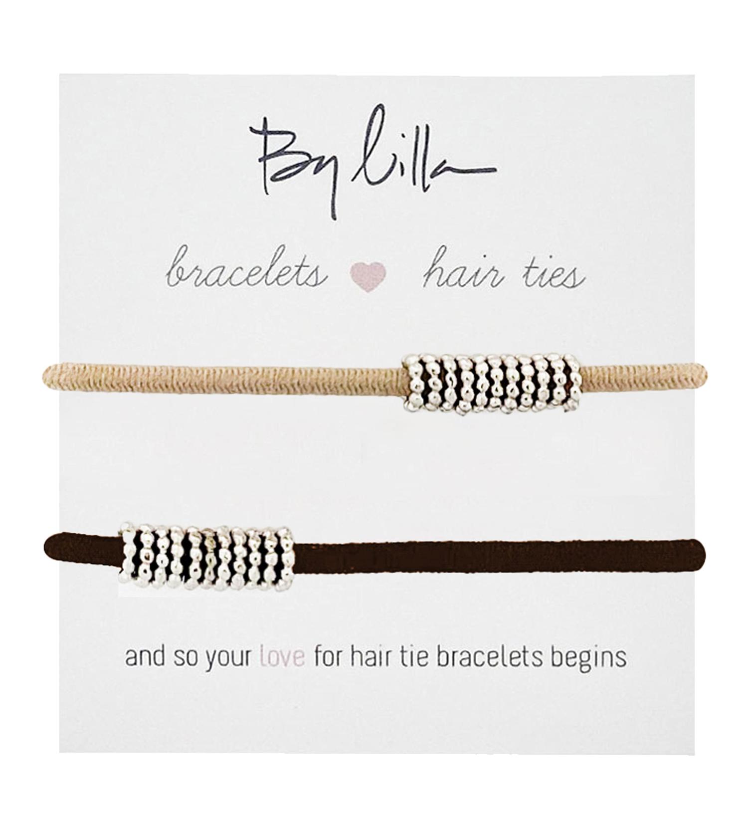 By Lilla Shaker Ponytails Hair Ties & Bracelets Set - No Crease Hair Ties for Women - Black/Starfish/Silver - 2 Count - Buy Online on GoSupps.com