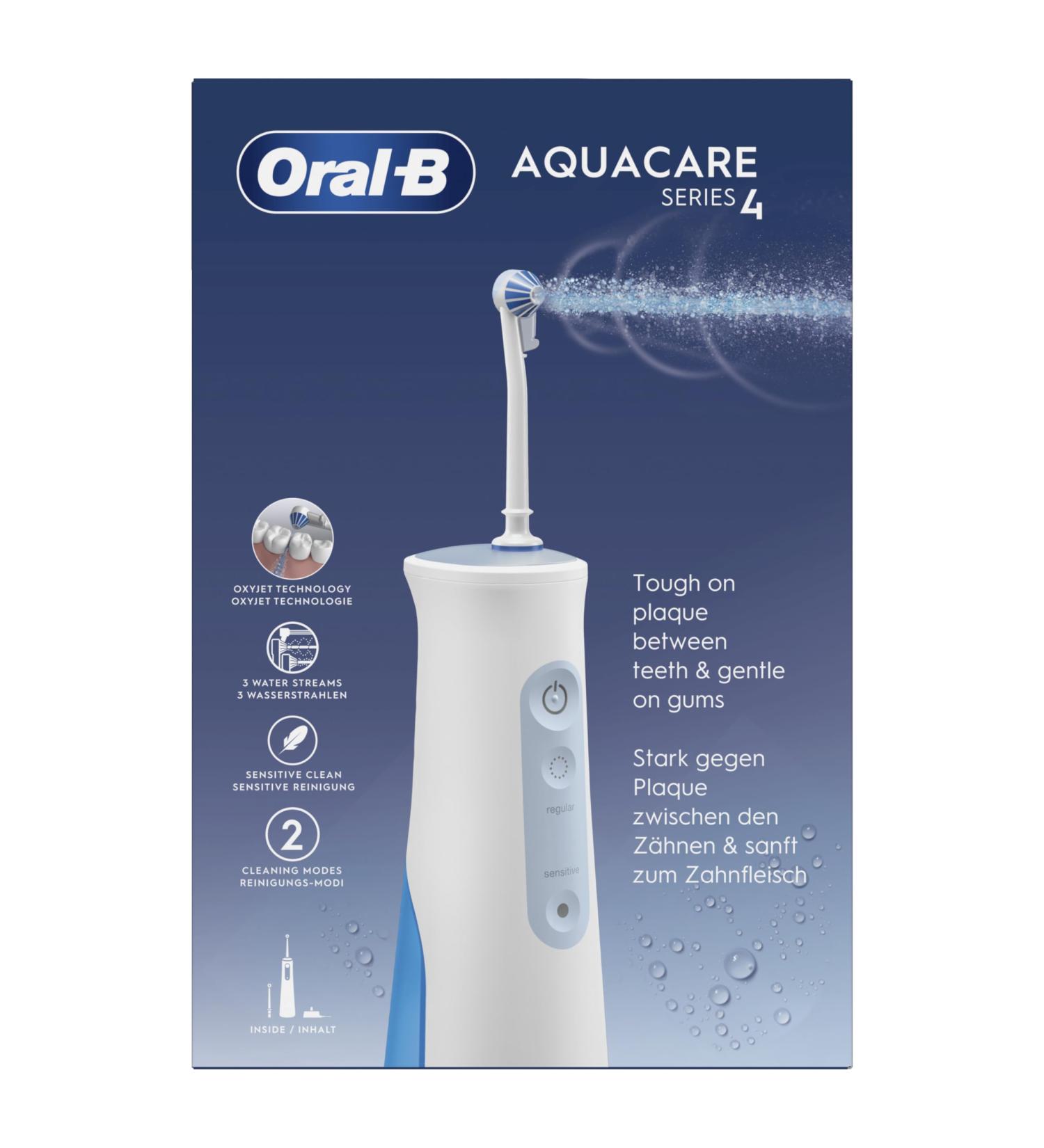 Buy Oral-B AquaCare 4 Cable Oral Shower - Gentle Interdental Cleaner with OxyJet Technology | 2 Modes for Healthy Gums | International Shipping Available - Buy Online on GoSupps.com
