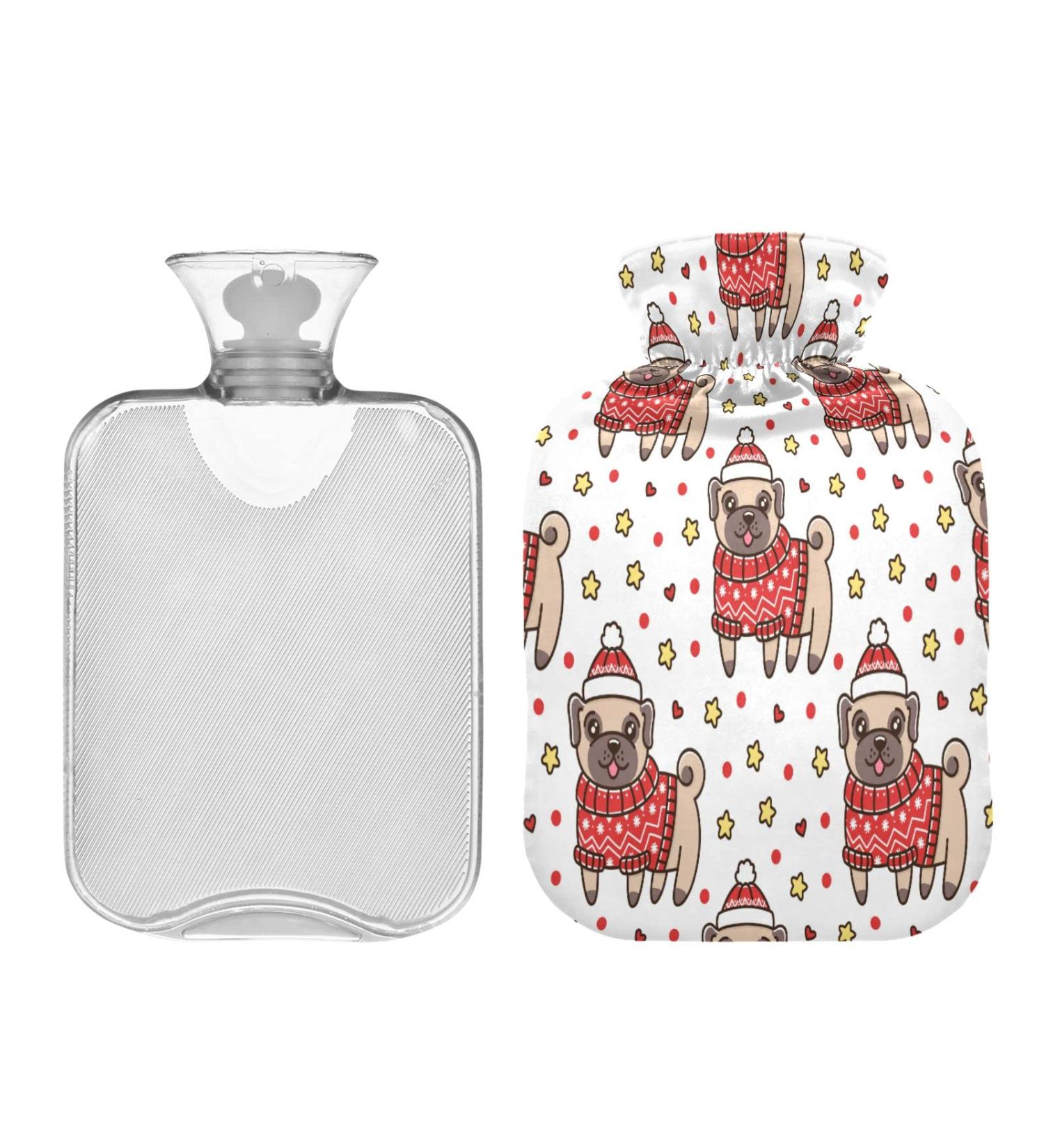 KCLDECI 2L Hot Water Bottle with Cute Dog Breeds Cover | Pain Relief Foot Warmer & Heat Therapy for Cramps - Buy Online on GoSupps.com
