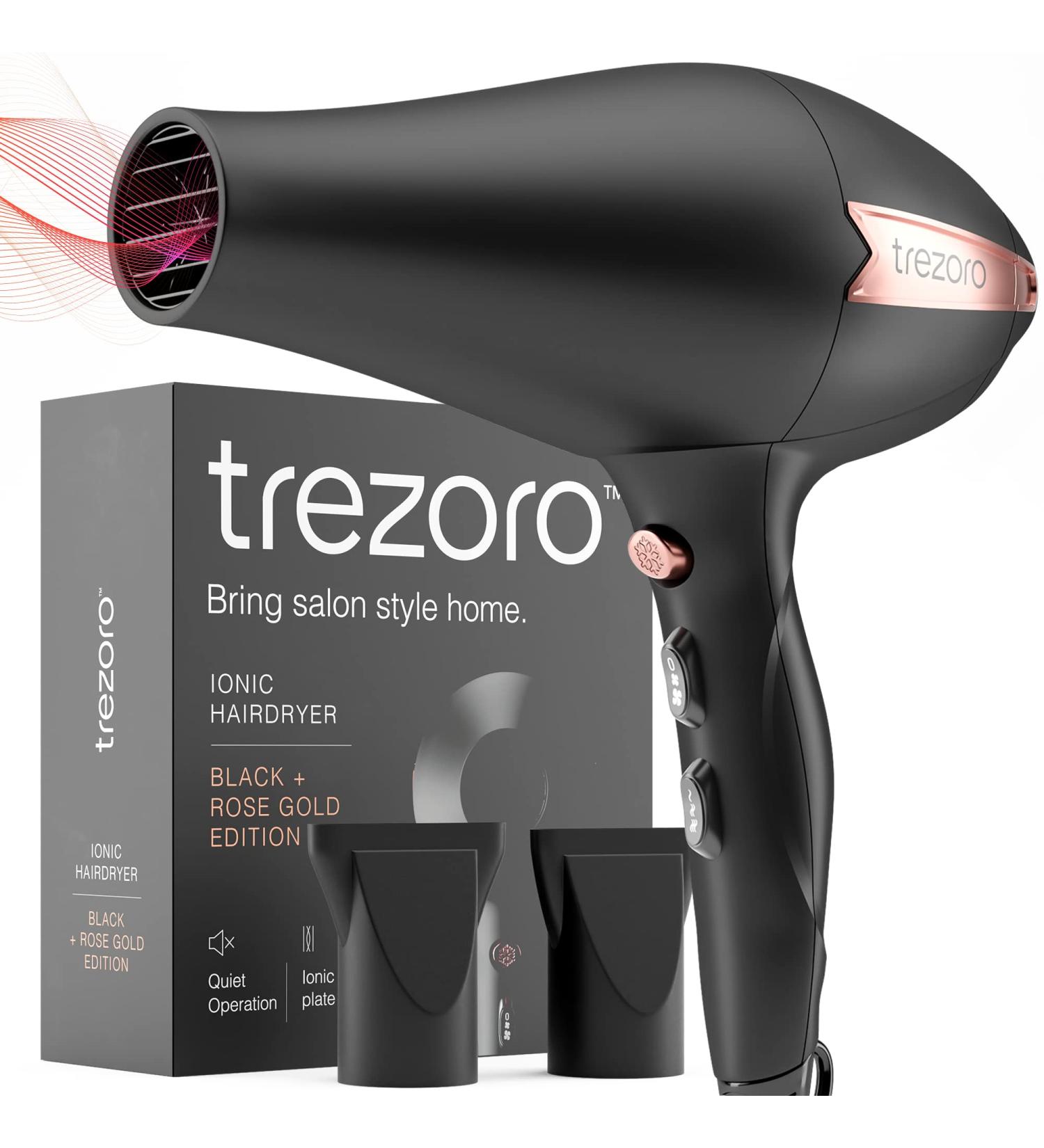 Ionic Salon Hair Dryer - Professional Lightweight Travel Hairdryer with Volume Styling Nozzle - Buy Online on GoSupps.com