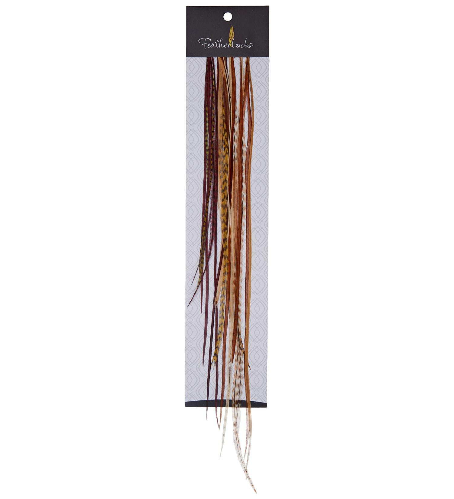 Featherlocks The Original Feather Hair Extensions 24 Count Warm Blend