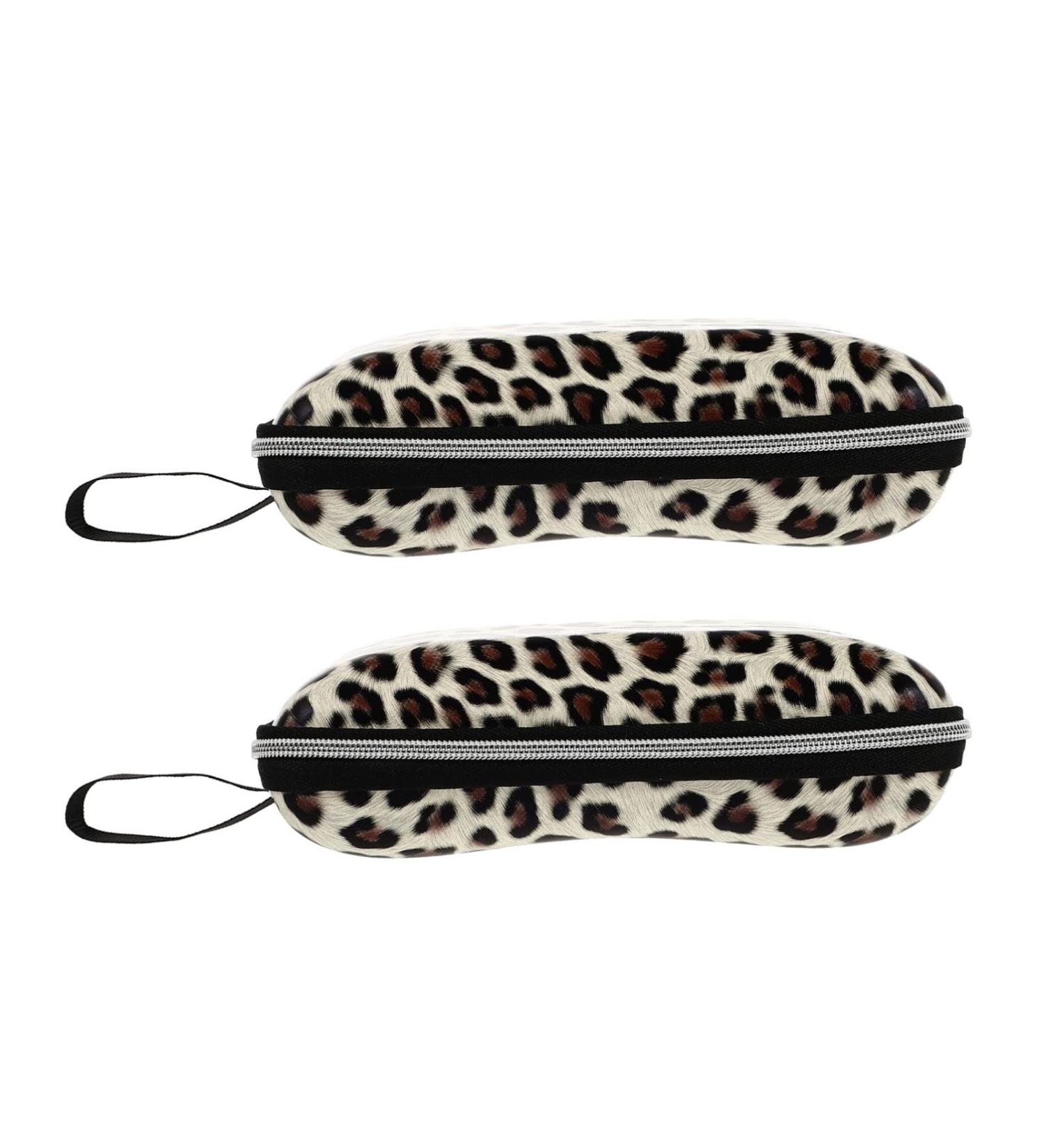 Heallily Zipper Sunglasses Shell Box - 2 Portable Travel Cases | White Leopard Organizer for Outdoor Glasses - Buy Online on GoSupps.com