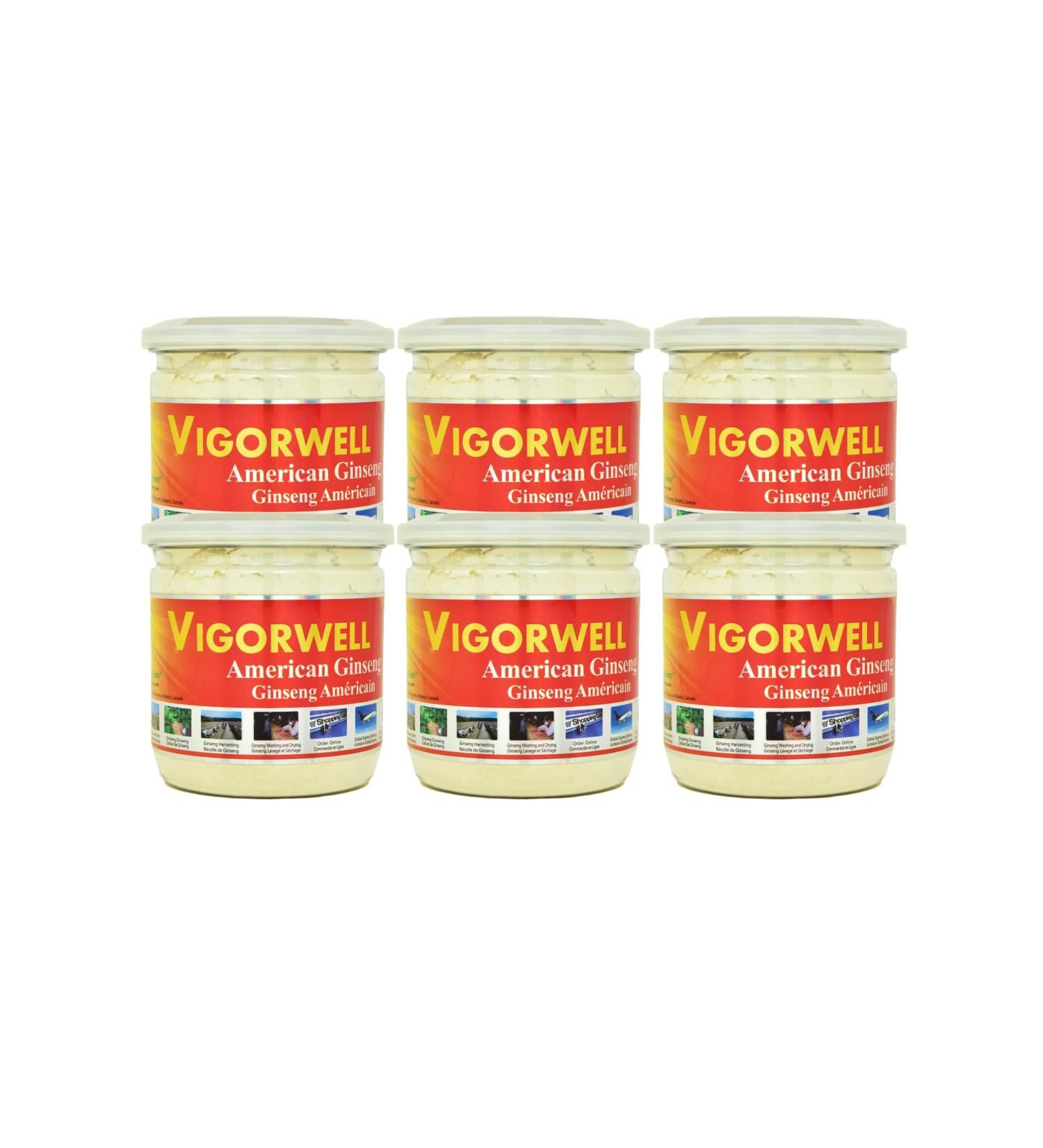 Vigorwell Premium 4-Year Pure American Ginseng Powder (150G/5.3OZ X 6 Bottles)-Value Pack Save 18% - Buy Online on GoSupps.com