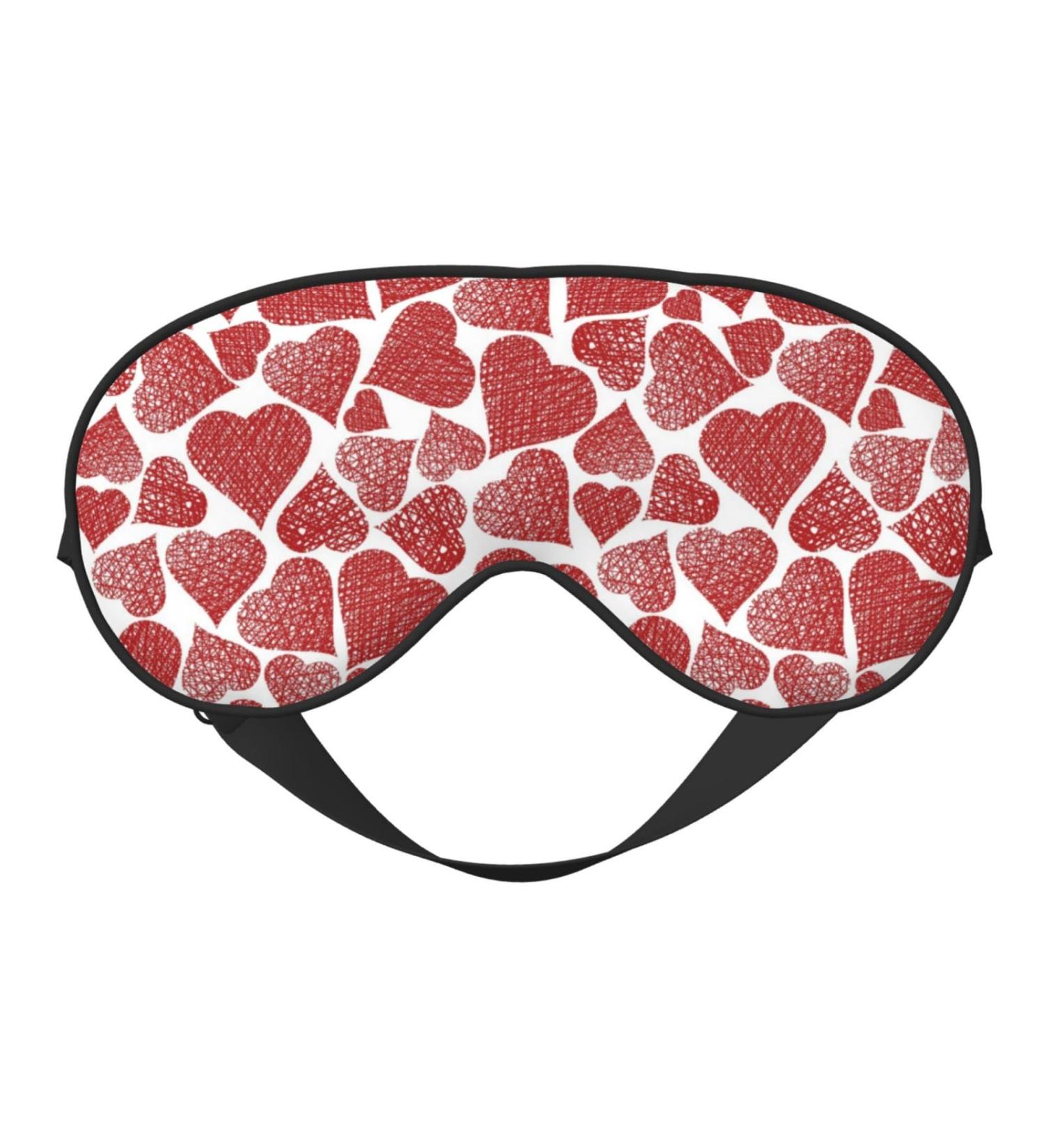 Buy Hearts Print Sleep Eye Mask - Soft Eyeshade with Elastic Strap for Comfortable Night Sleeping & Travel - Buy Online on GoSupps.com