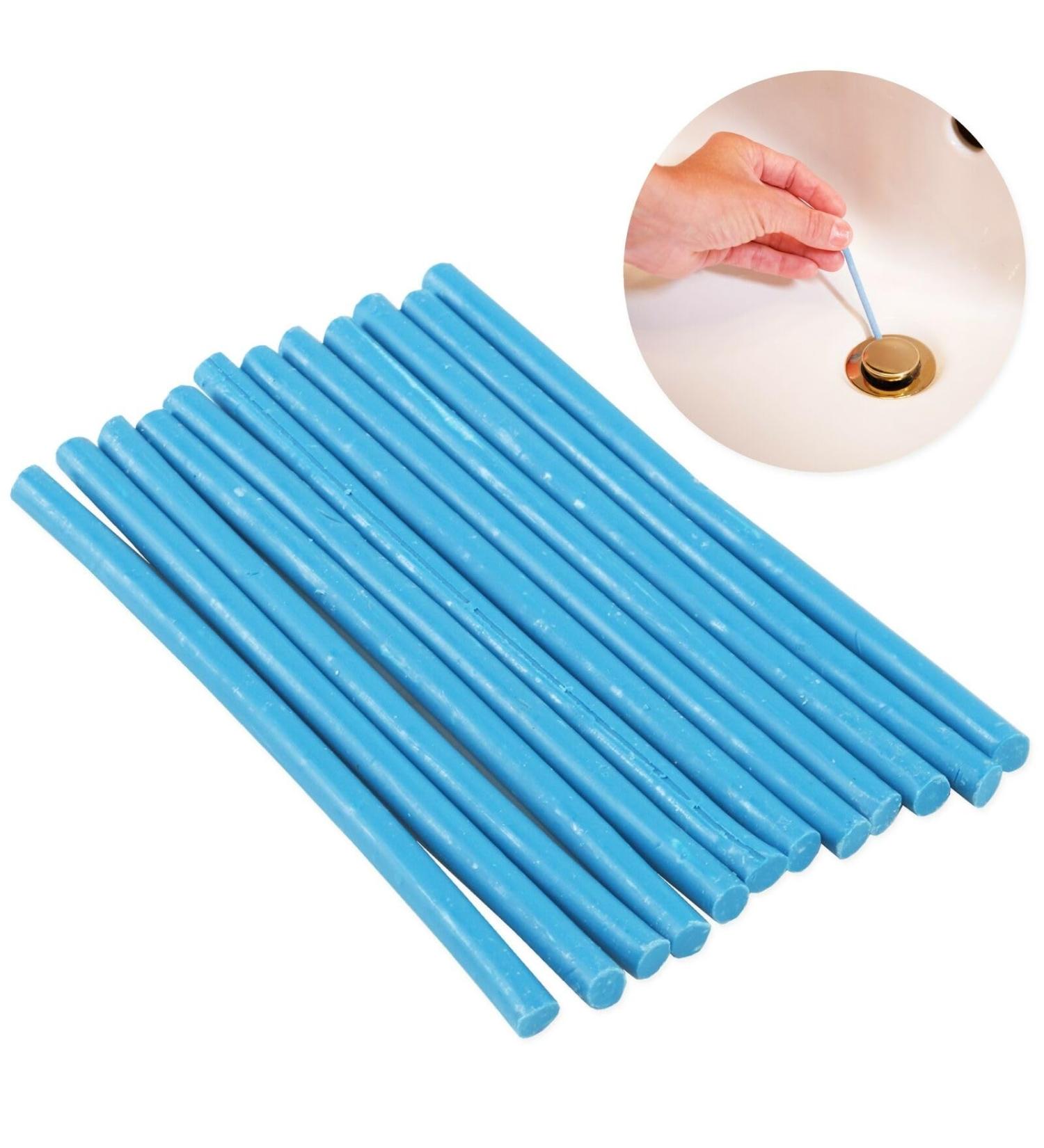 12 x Drain Sticks Easy to Use Fast & Effective Drain Cleaning Sticks for Sinks Baths & Showers - Prevents Build Up Blockages & Bad Smells in Kitchens & Bathrooms (12) - Buy Online on GoSupps.com