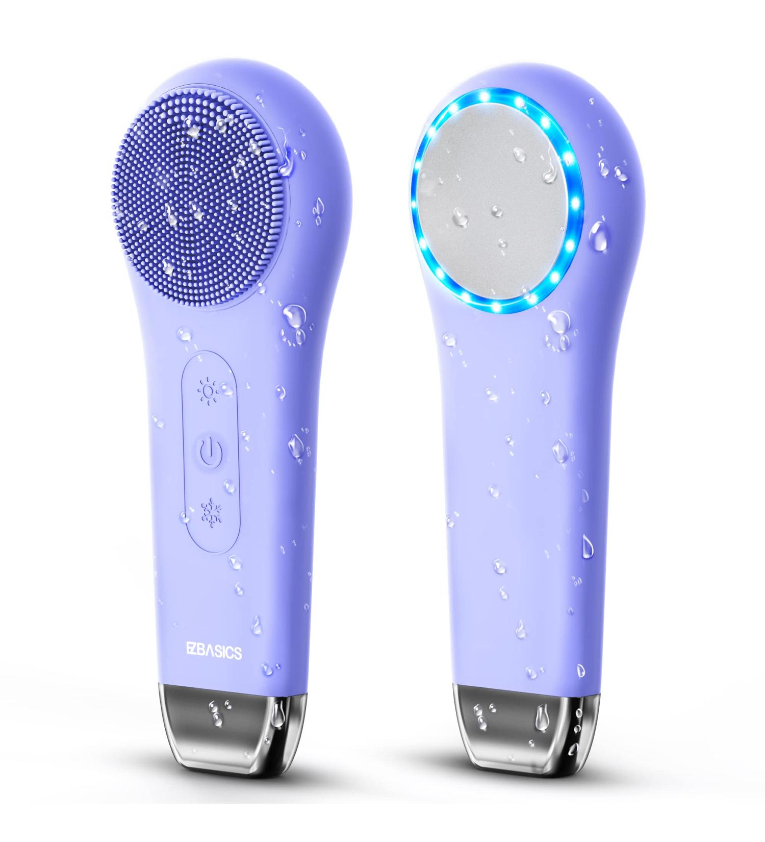 EZBASICS Rechargeable Facial Cleansing Brush - Waterproof Silicone Face Scrubber for Men & Women - Electric Exfoliating Brush for Cleansing and Exfoliating - Violet - Buy Online on GoSupps.com