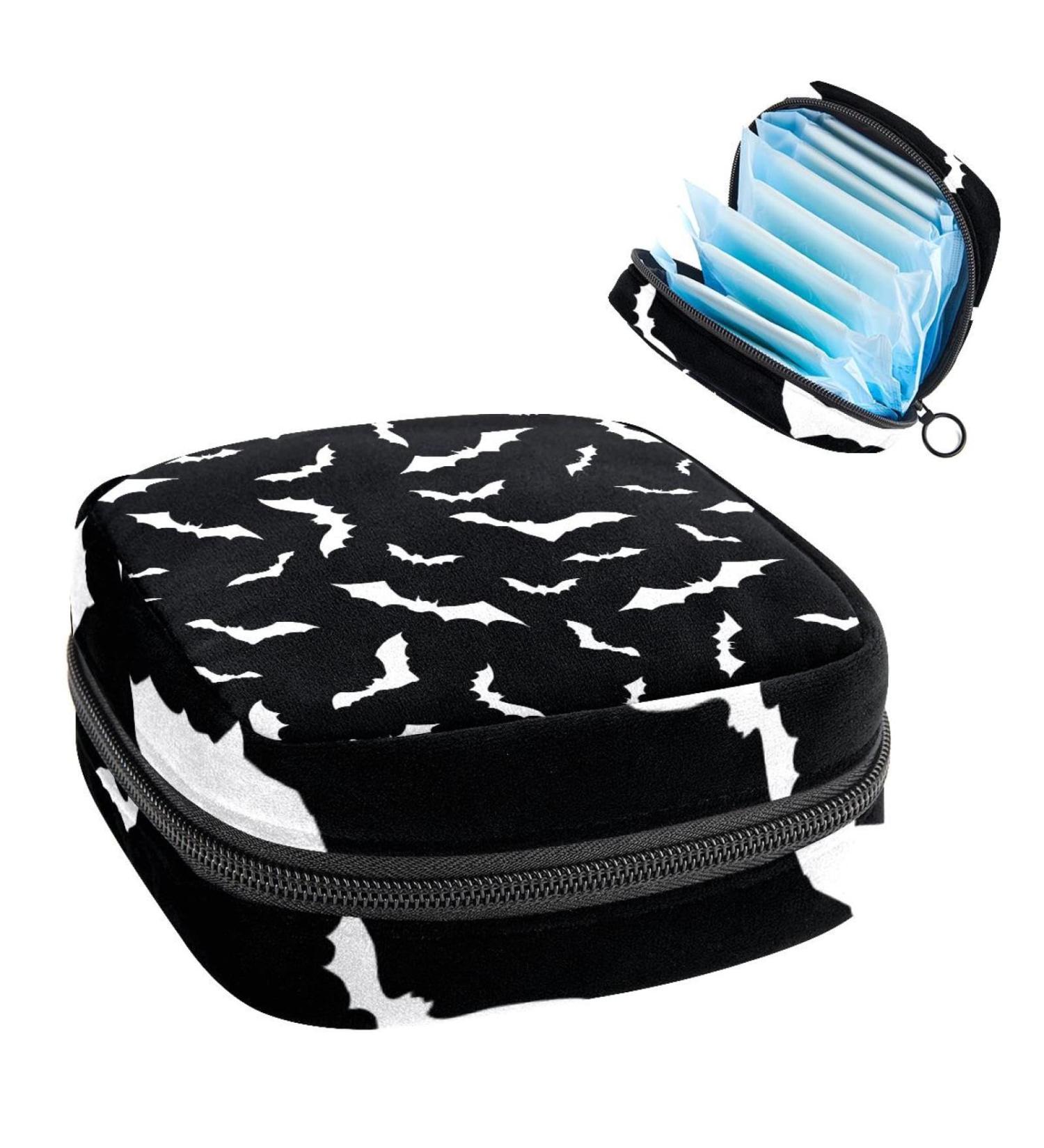 GIAPB Period Bag | Sanitary Napkin Storage & Travel Makeup Pouch | Animal Print | Black Background - Buy Online on GoSupps.com