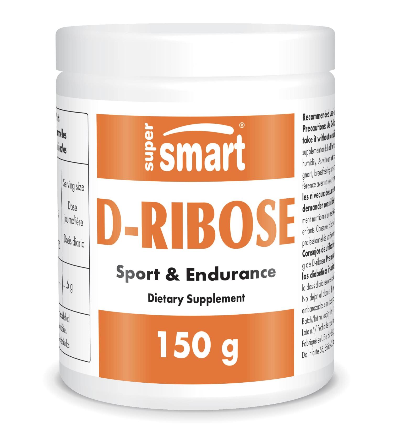 Supersmart D-Ribose Energy Pills - Boost ATP Production & Recovery | Non-GMO Gluten Free - 150g for Sports & Endurance - Buy Online on GoSupps.com