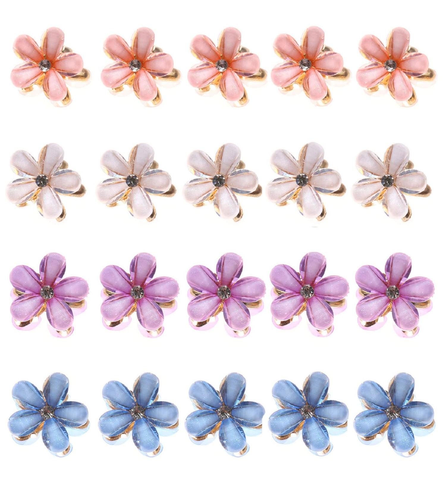MIAO JIN 20PCS Mini Flower Hair Clips Set - Fashionable Claw Clips for Women and Girls - Buy Online on GoSupps.com