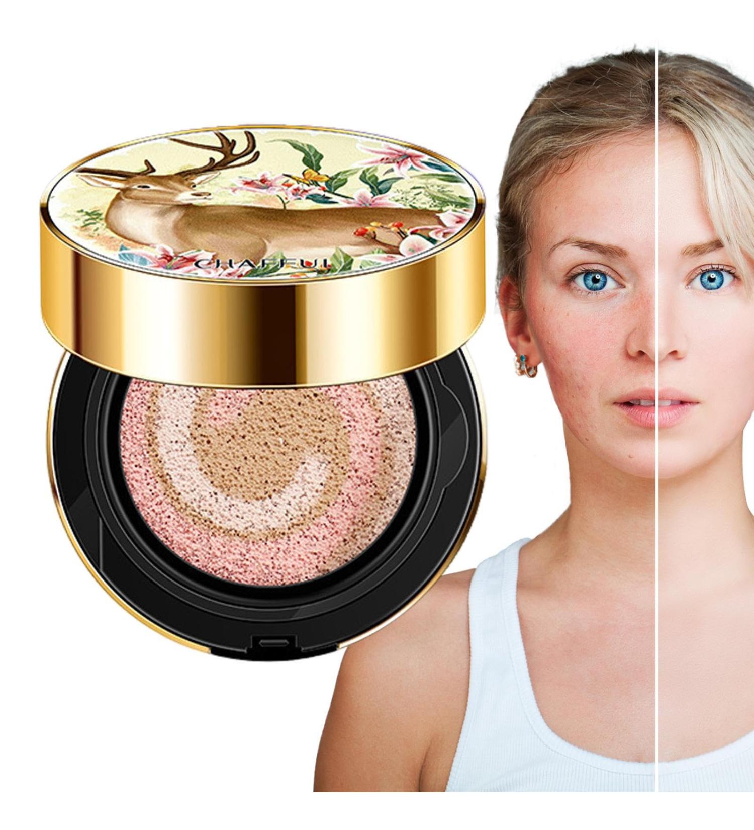 Cushion Foundation - Moisturizing Foundation with Air Cushion Mirror Non-Greasy Makeup Supplies for Dating Travel Home Work Shopping Meeting Tongfeng - Buy Online on GoSupps.com