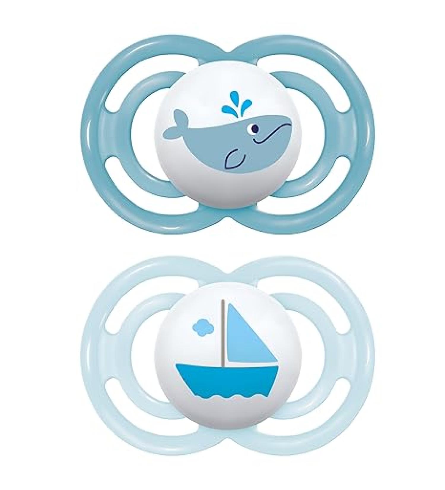 MAM Perfect Baby Pacifier 6-16 Boy Pack of 2 Blue - Developed with Dental Experts - Buy Online on GoSupps.com