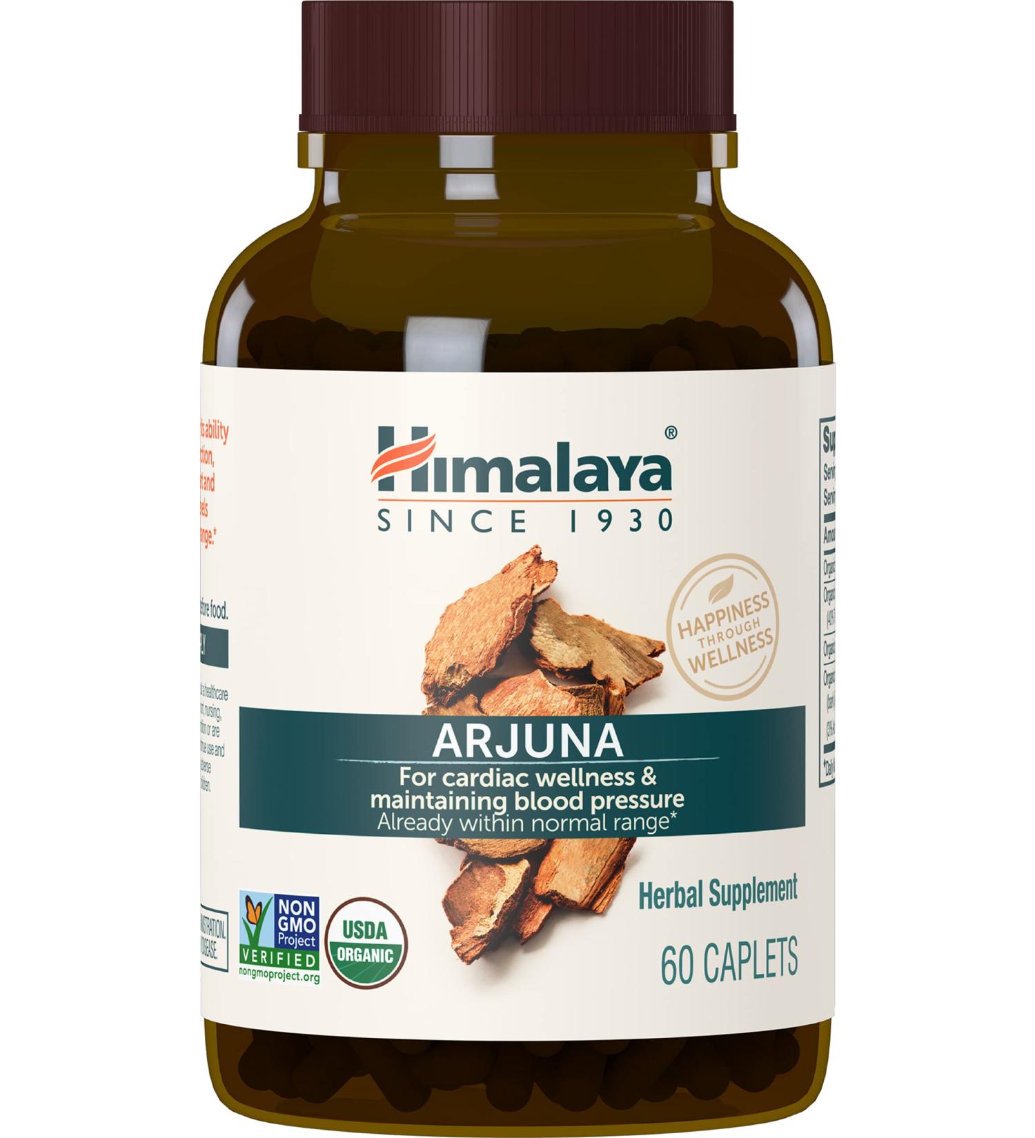 Himalaya Arjuna 60 Caplets - Heart Health & Blood Pressure Support - Buy Online on GoSupps.com