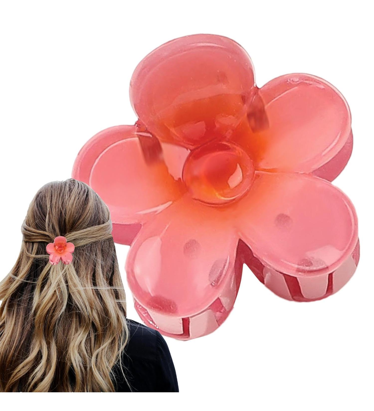 Flower Clips | Hawaiian Flower Cute Hair Clip Strong Hold Hair Clips Flower Fashionable Hair Accessories For Thick Thin Hair Women Girlsl Gradient watermelon red - Buy Online on GoSupps.com