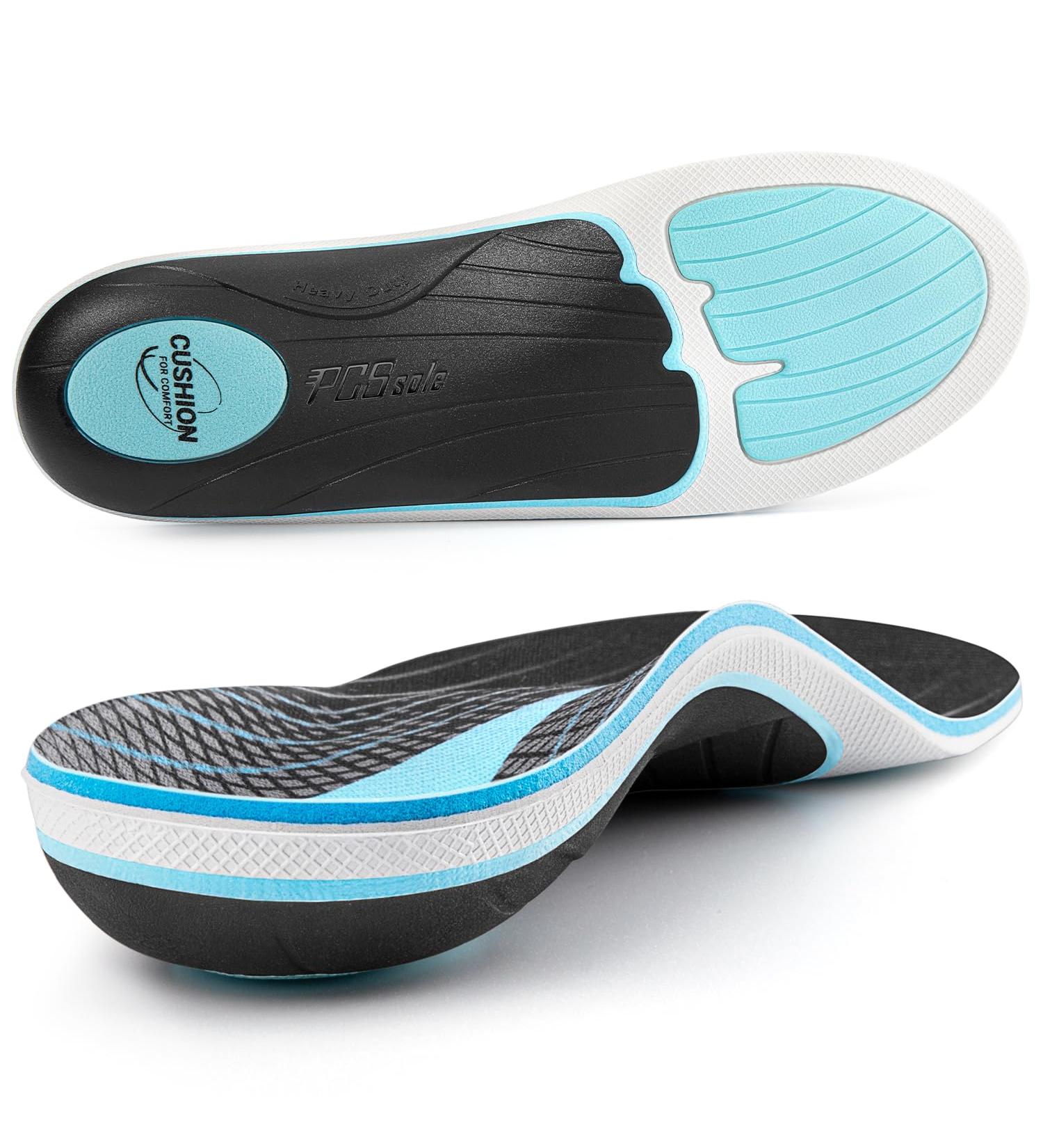 PCSSole Orthopedic Insoles for Plantar Fasciitis Heel Spur Flat Feet - Comfort & Support for Men & Women EU37-38 (24.4cm) - Blue & Black - Buy Online on GoSupps.com