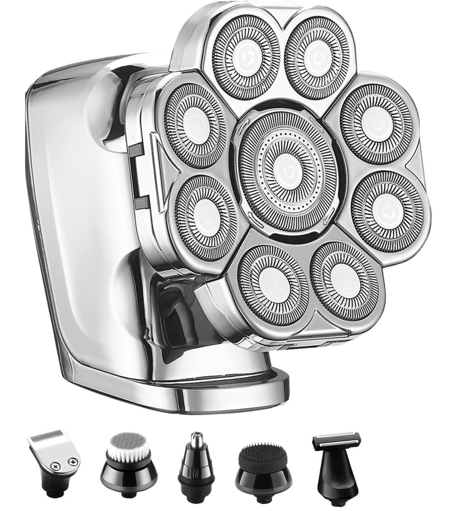 Buy 6 in 1 Head Shaver for Men - Waterproof USB Rechargeable Bald Shaver & Grooming Kit | Best 9D Beard Trimmer - Buy Online on GoSupps.com