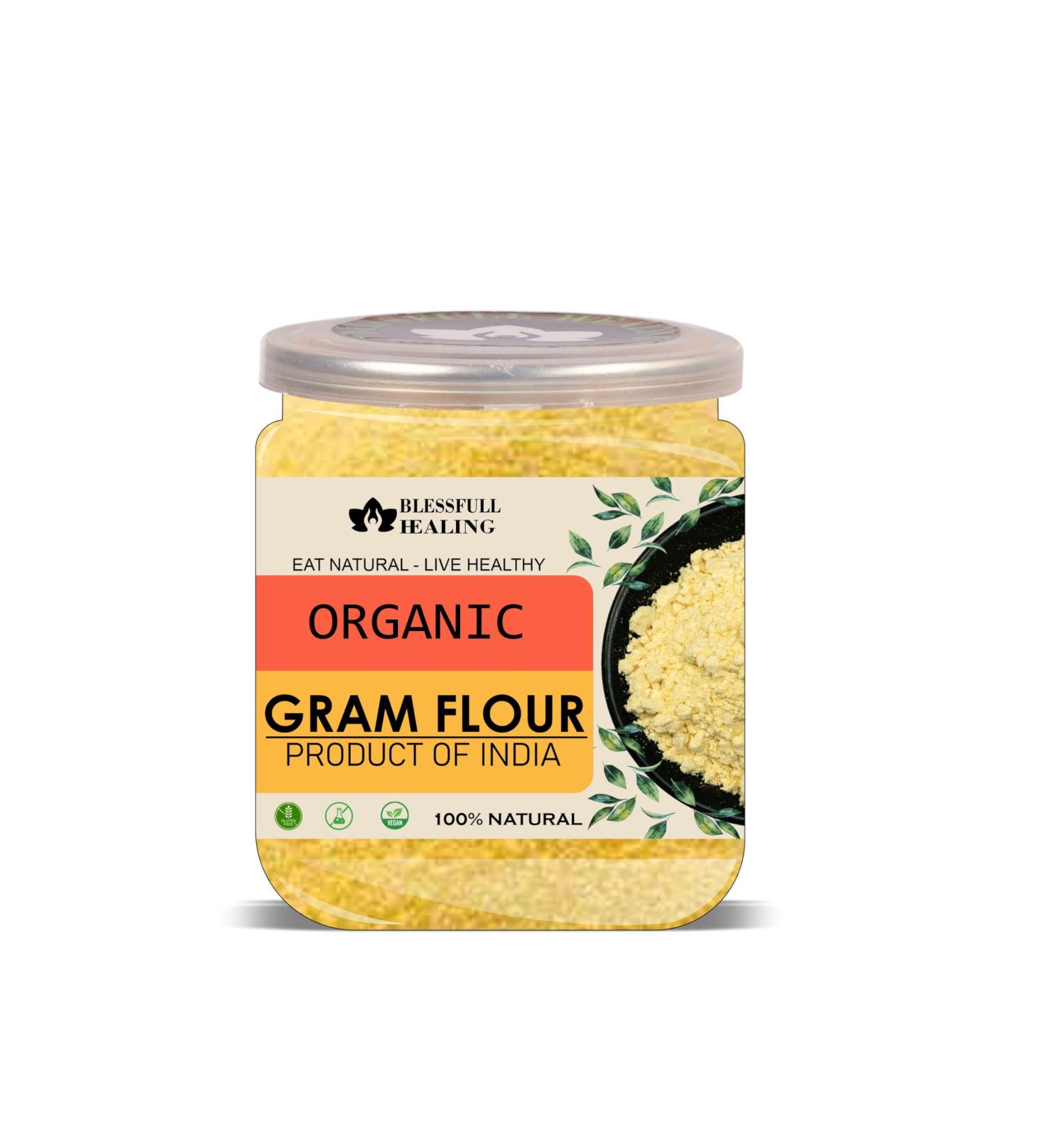 Blessfull Healing Organice Gram Flour 1 lb (453 Gram) - Buy Online on GoSupps.com