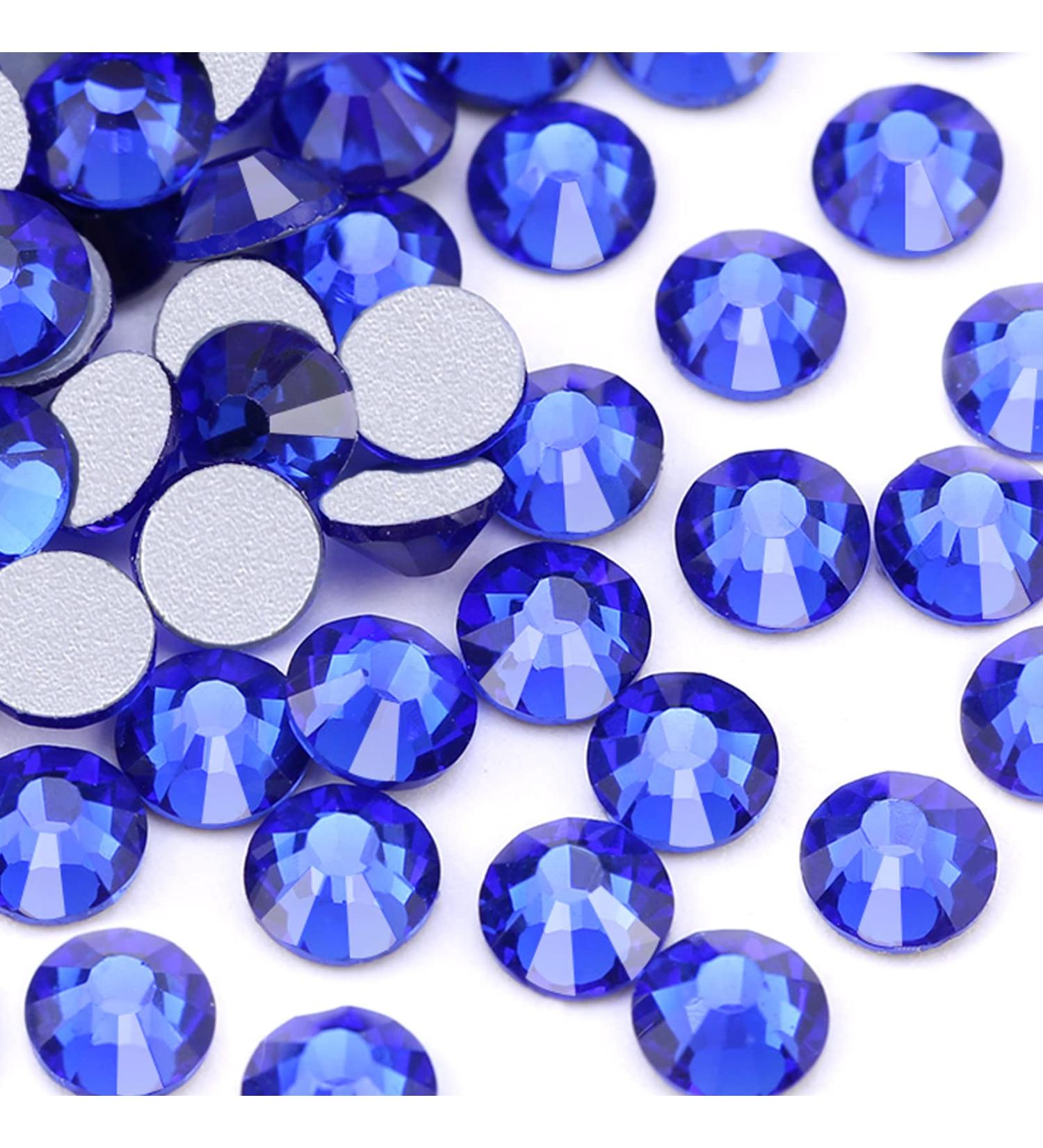 Dowarm 288 Pieces SS30 Flatback Rhinestones 6.5MM Flatback Crystal Rhinestones for Craft Face Nail Art Dance Costumes Flat Back Nail Crystals Non Hotfix Rhinestones (SS30 / 6.5MM Blue/Sapphire) - Buy Online on GoSupps.com