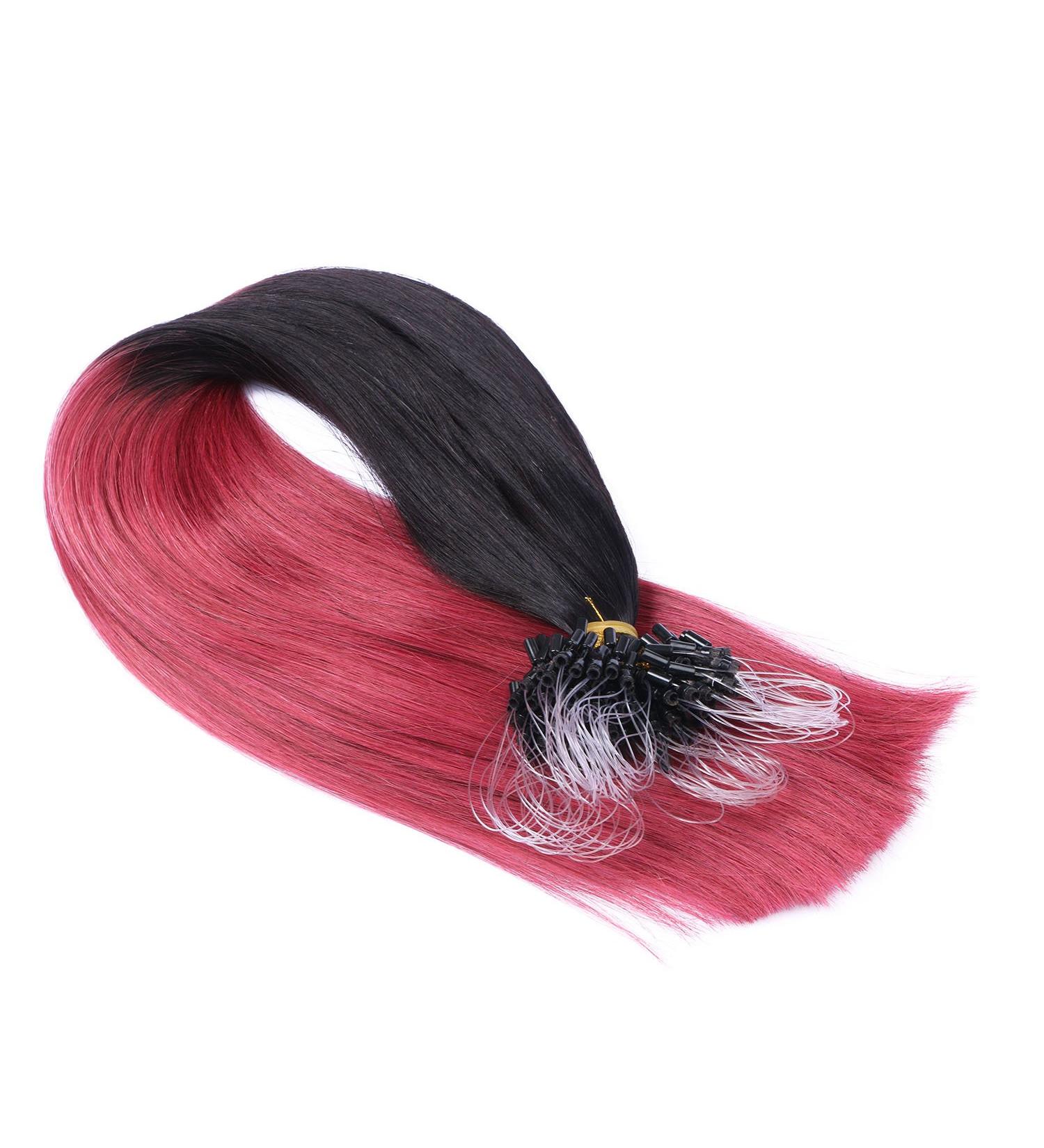 Micro Ring Hair Extensions #1B Castle Ombre 50cm - 150 Strands 100% Remy Human Hair - Easy to Use for Professionals - Buy Online on GoSupps.com