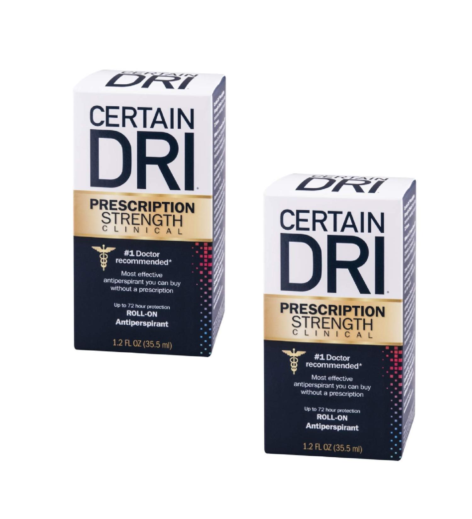Certain Dri Antiperspirant Roll-On for Excessive Perspiration - 1.2 oz - 2 pk