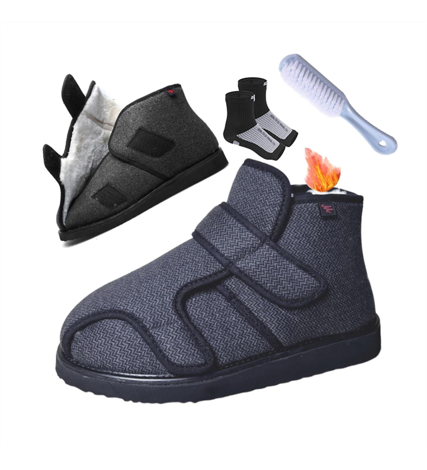 Lightweight Diabetic Shoes for Women | Winter Thermal Fleece Lined Adjustable Boots for Swollen Feet | Comfortable Edema Sneakers for Elderly Hammertoe & Arthritis - Size 5.5 Blue - Buy Online on GoSupps.com