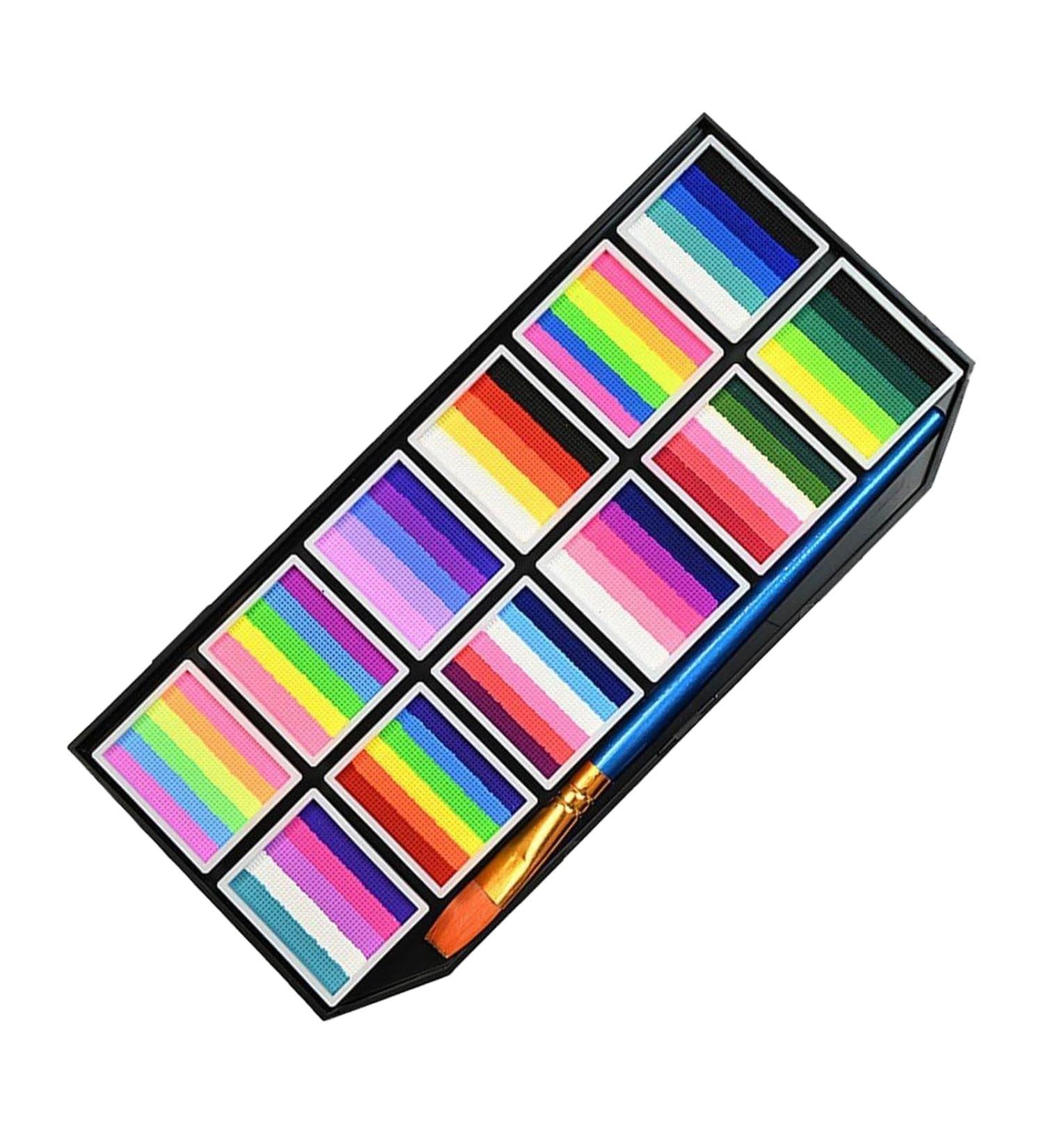 Adult face and body paint Water-based stain-resistant and washable 12 grids with brush markers for theater women girls parties Halloween and sports. - Buy Online on GoSupps.com