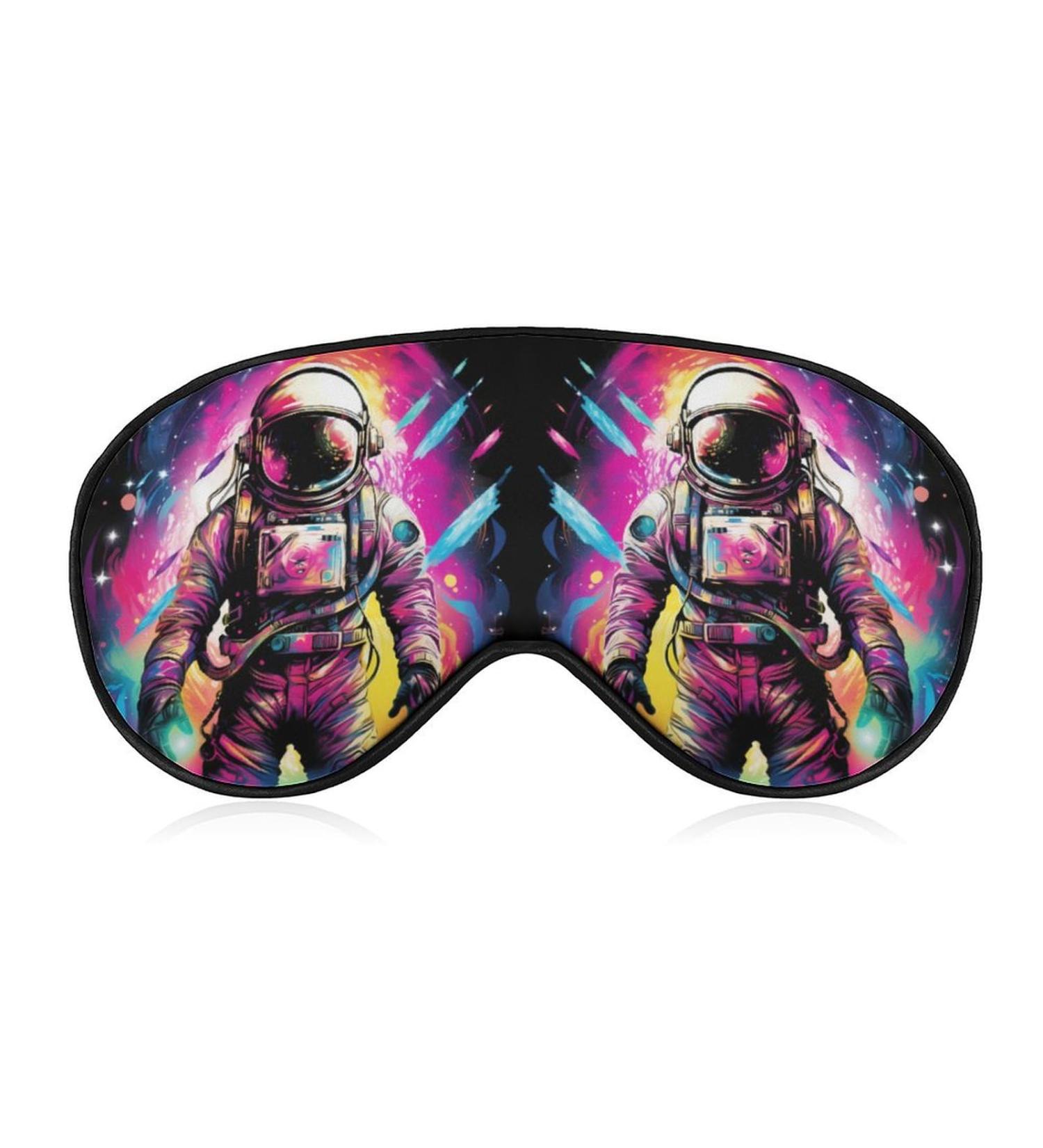 Shop Astronaut Universe Fantasy Galaxy Sleep Mask | Funny Adjustable Eye Cover for Men & Women - Light Blocking Sleep Aid - Buy Online on GoSupps.com