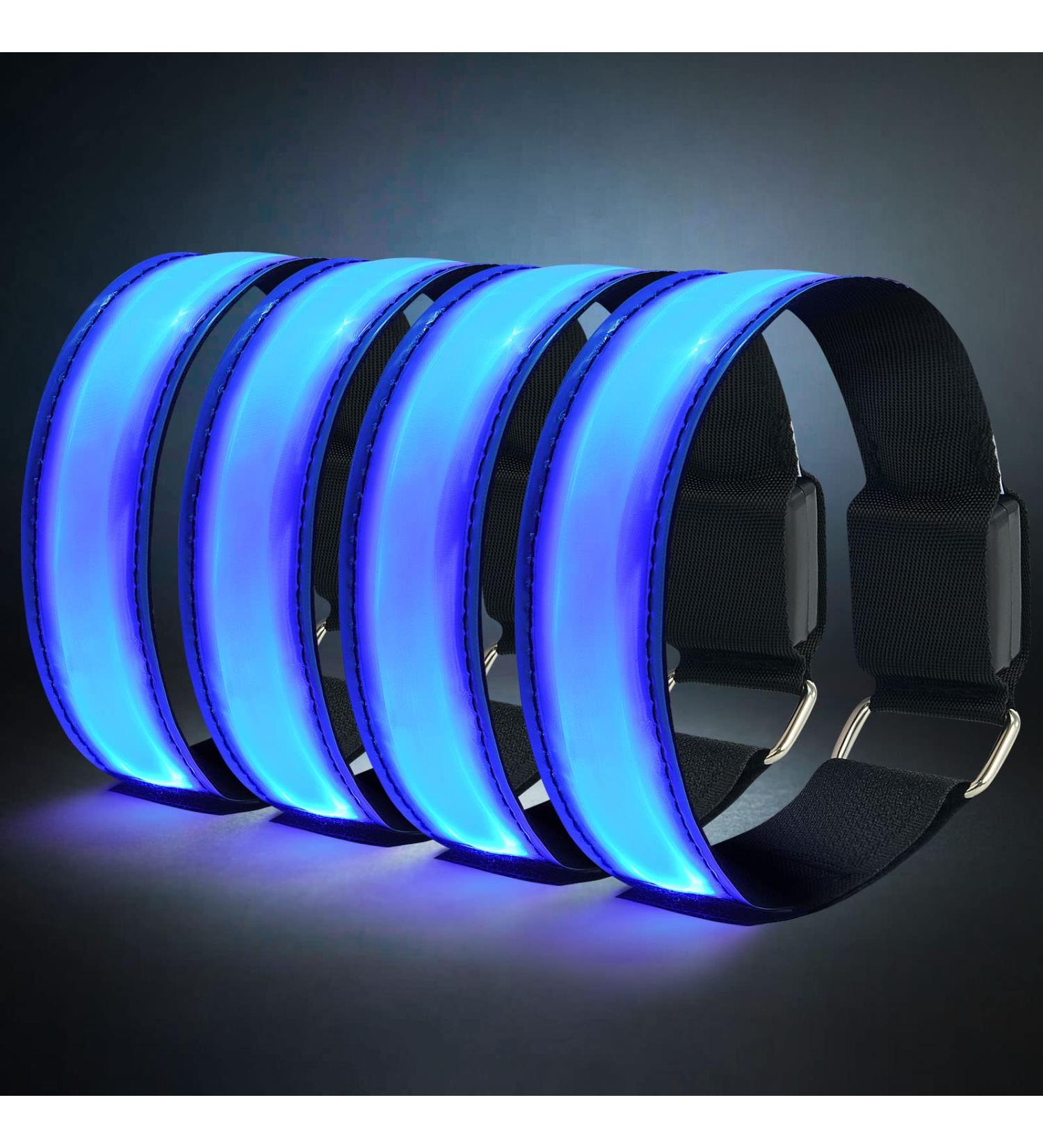 Flintronic LED Bracelet - 4 pcs Reflective Lighting Tape Safety Light Band for Night Running & Outdoor Sports - Unisex Blue - Buy Online on GoSupps.com