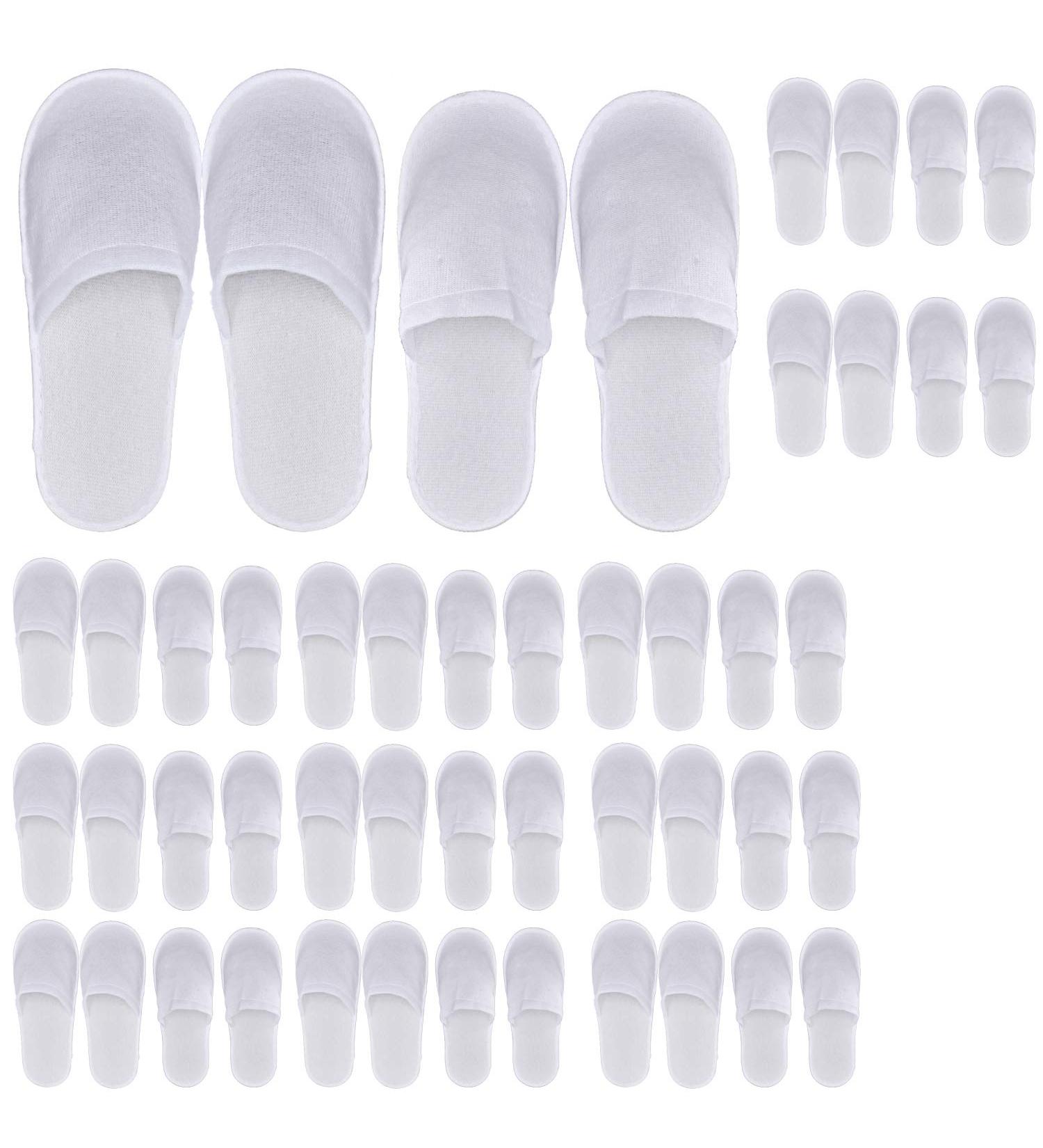 KRISMYA 24 Pairs Spa Slippers - Non-Slip Disposable Closed Toe Slippers for Men and Women | Ideal for Hotel, Home, Guest Use - White - Buy Online on GoSupps.com