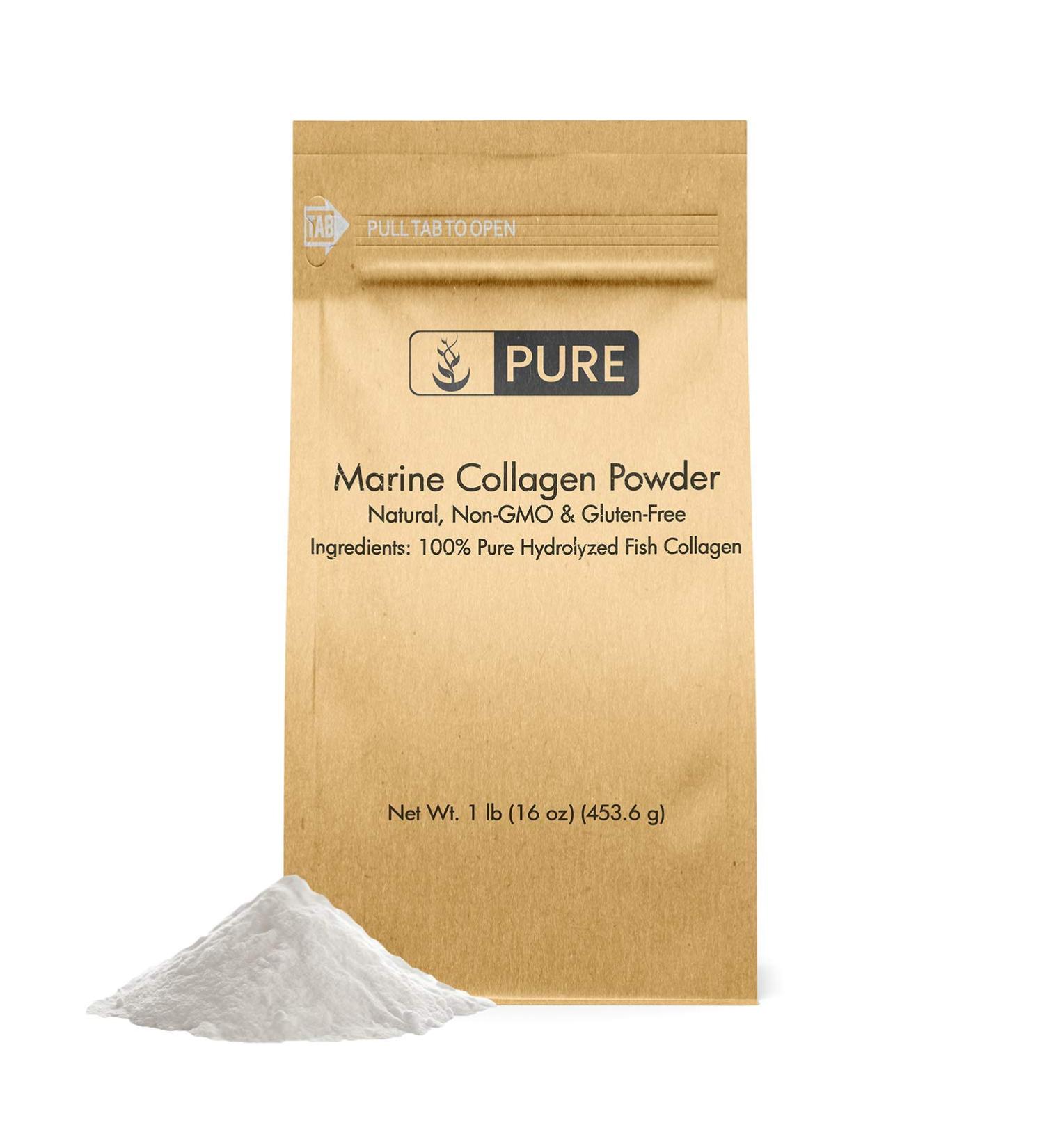 Pure Original Ingredients Marine Collagen Powder (1 lb) Natural & Unflavored Protein Peptides Resealable Bag 1 Pound (Pack of 1) - Buy Online on GoSupps.com
